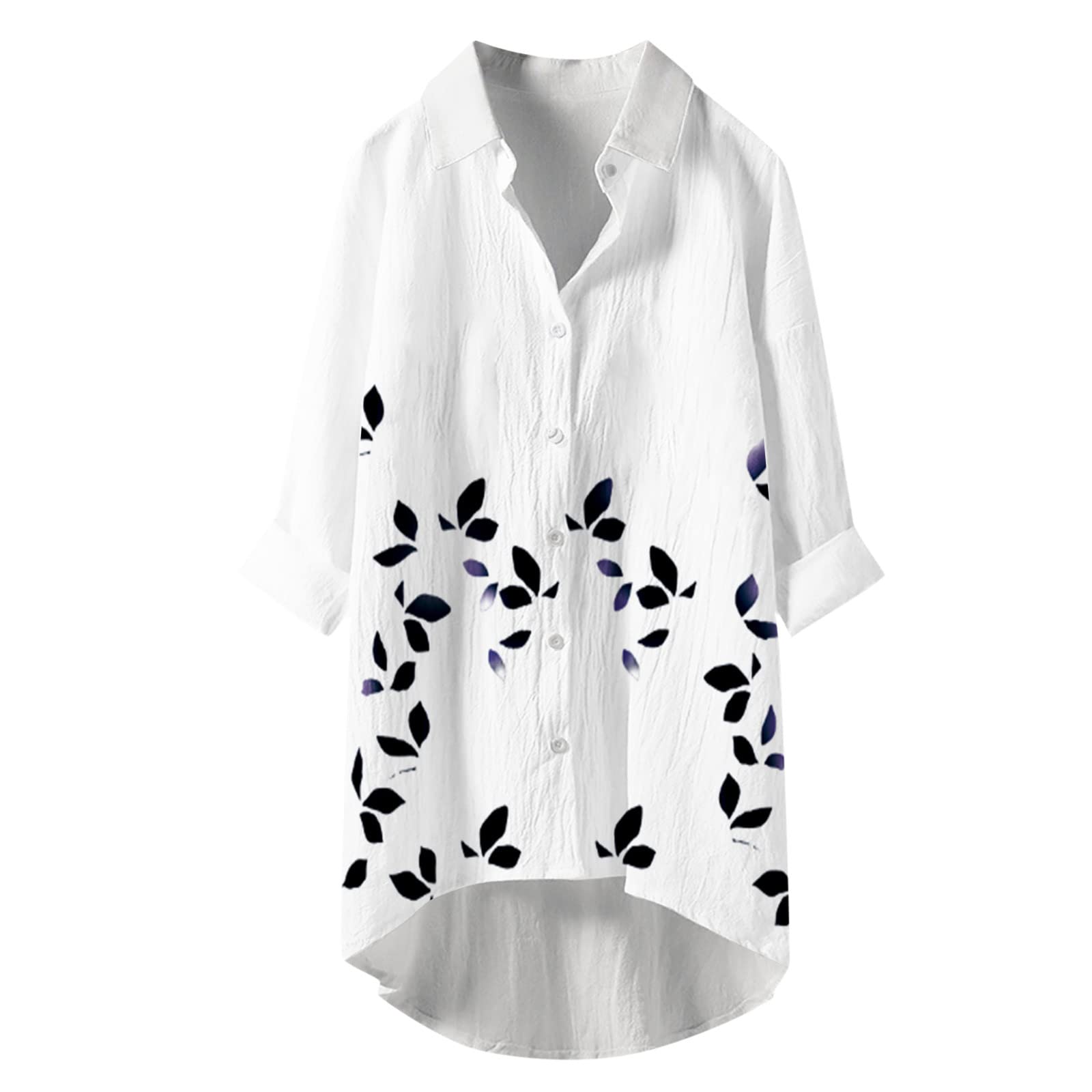 Women's Vintage V-Neck Long Sleeve T-Shirts - Loose Fit Summer Tops for Casual Wear, Office & Outings