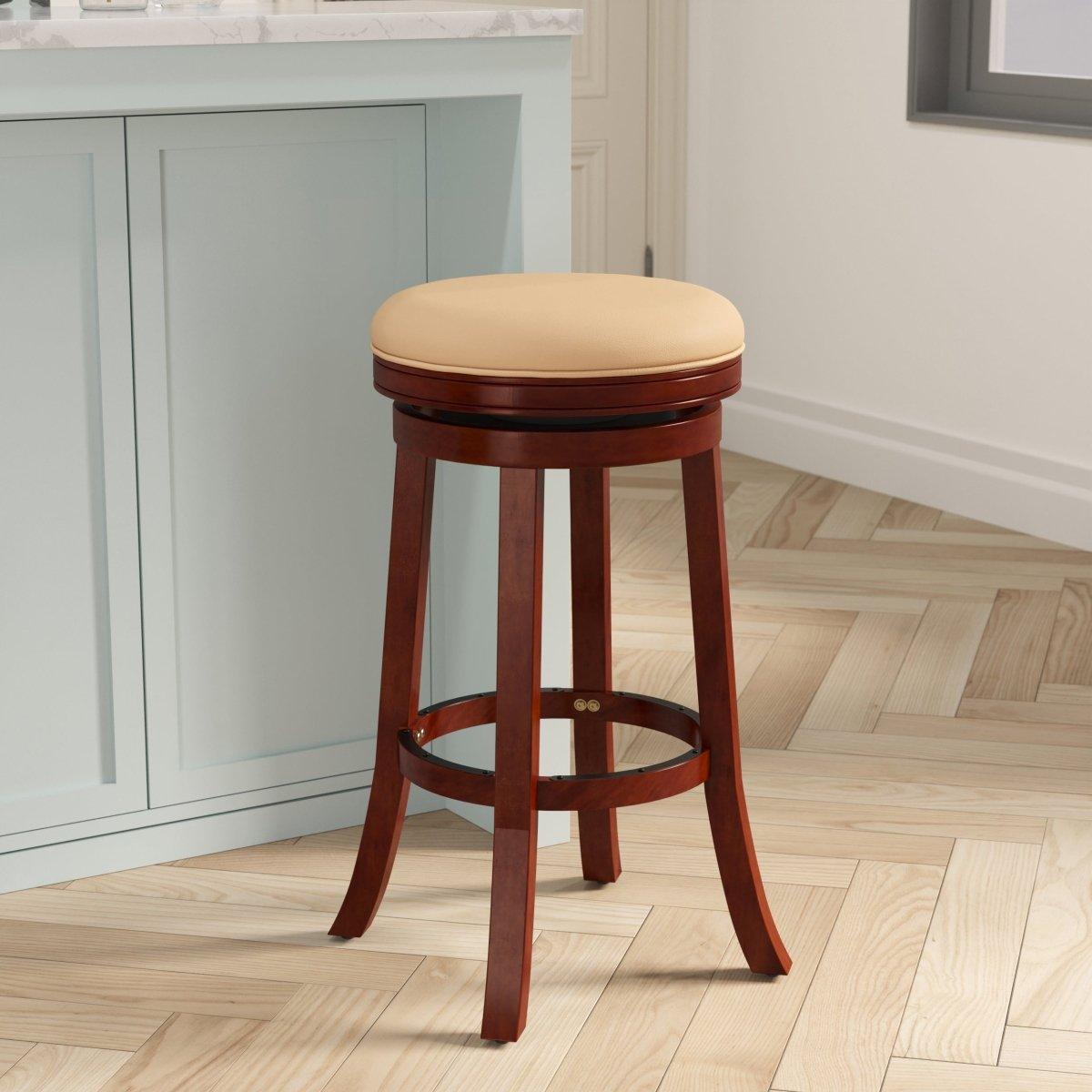Creede Bonded Leather Backless Swivel Stool - 24