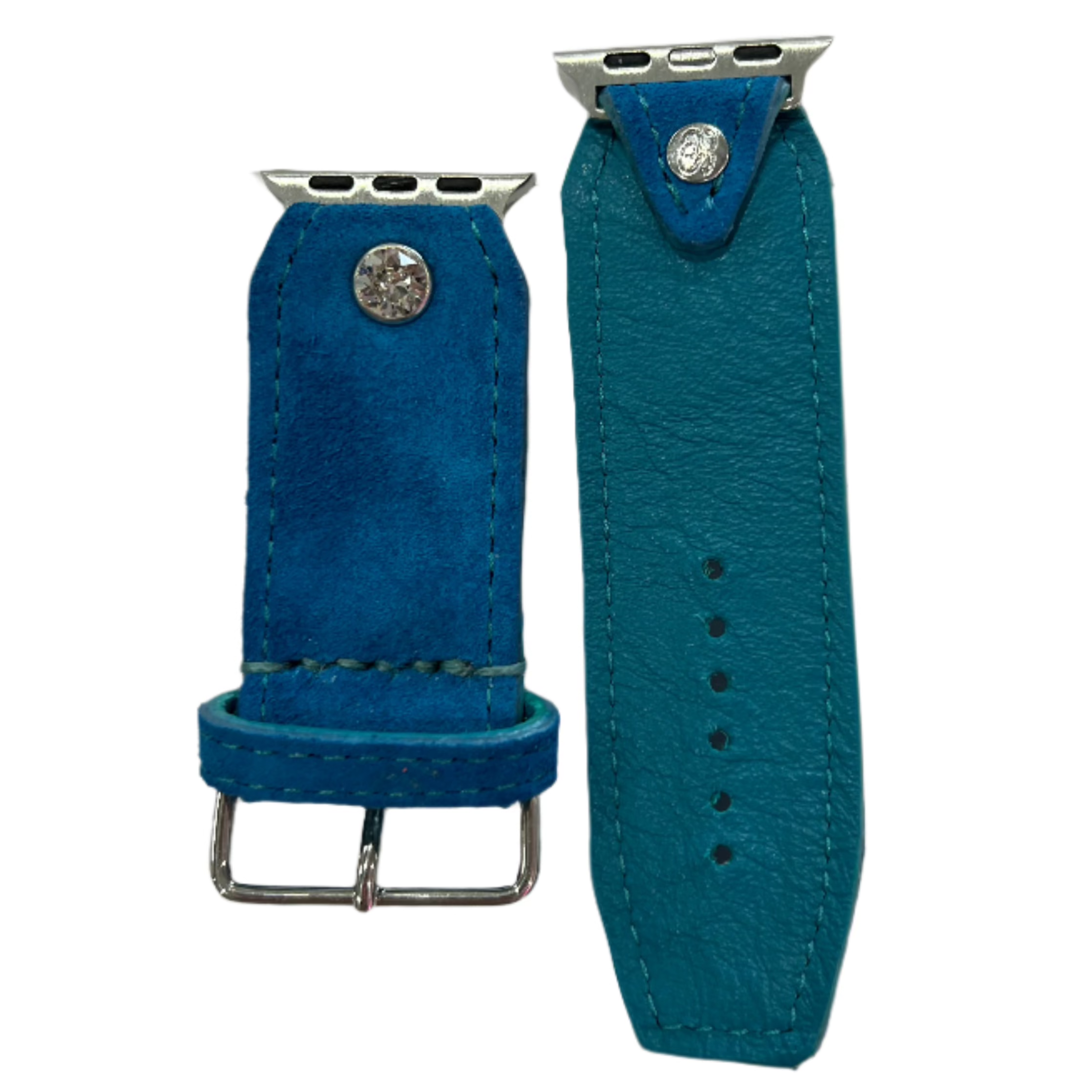 Vintage Upcycled Teal Suede Gucci Sivella Watch Band - Luxury Replacement Strap for Apple Watch & Smartwatches - Perfect for Casual, Business & Special Occasions