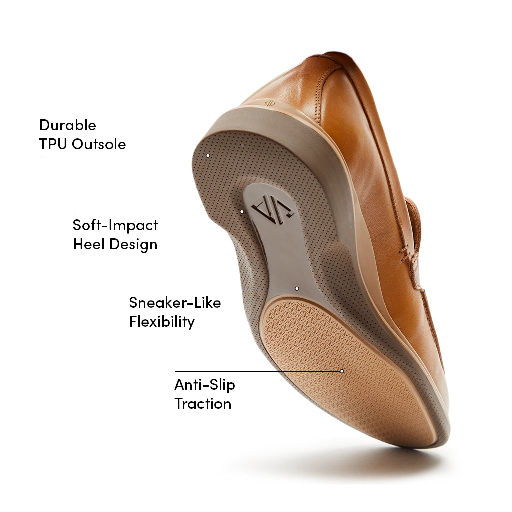 Premium Genuine Leather Loafers for Men - Comfortable Slip-On Shoes in Honey Brown | Ideal for Casual Wear, Office & Travel