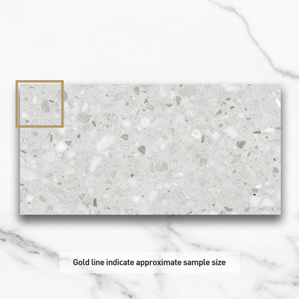 Modena White 300x600mm Matte Terrazzo Porcelain Tile - Premium Wall & Floor Tile for Bathroom, Kitchen & Living Room Renovation