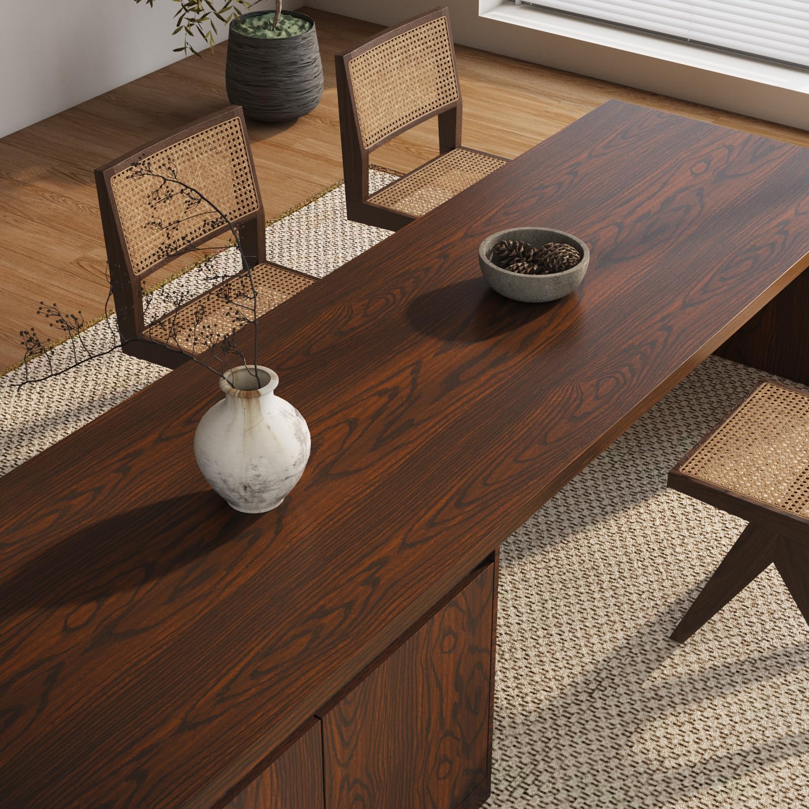 VEELIKE Mahogany Brown Wood Wallpaper Peel and Stick - Self Adhesive Waterproof Wood Grain Contact Paper for Cabinets, Countertops, Tables, Kitchen Shelves & Furniture - 118
