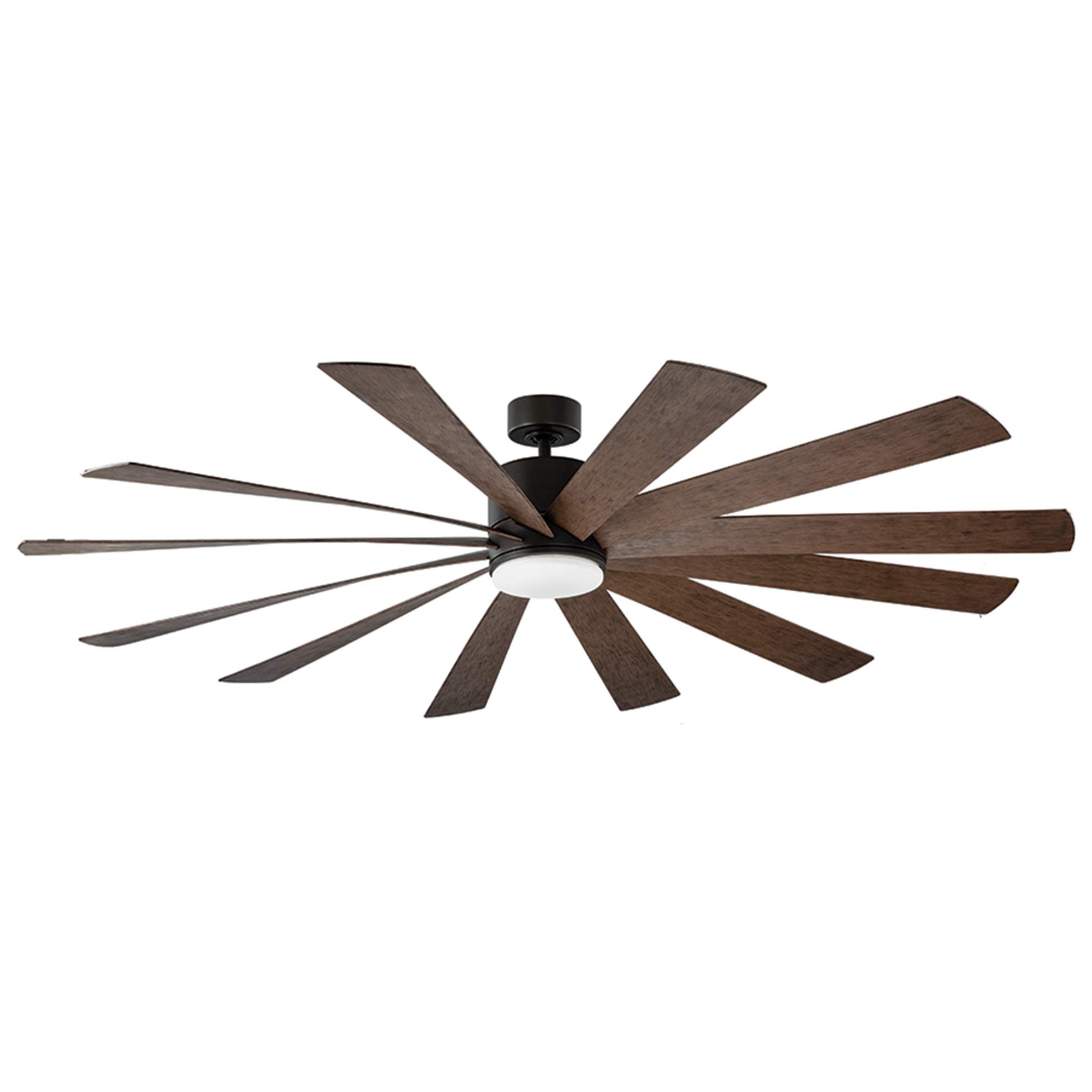 Windflower Smart 80in 12-Blade Ceiling Fan with 3500K LED Light Kit, Oil Rubbed Bronze/Dark Walnut, Wall Control, Works with Alexa, Google Assistant, Samsung Things, iOS & Android App for Living Room, Bedroom, and Outdoor Spaces