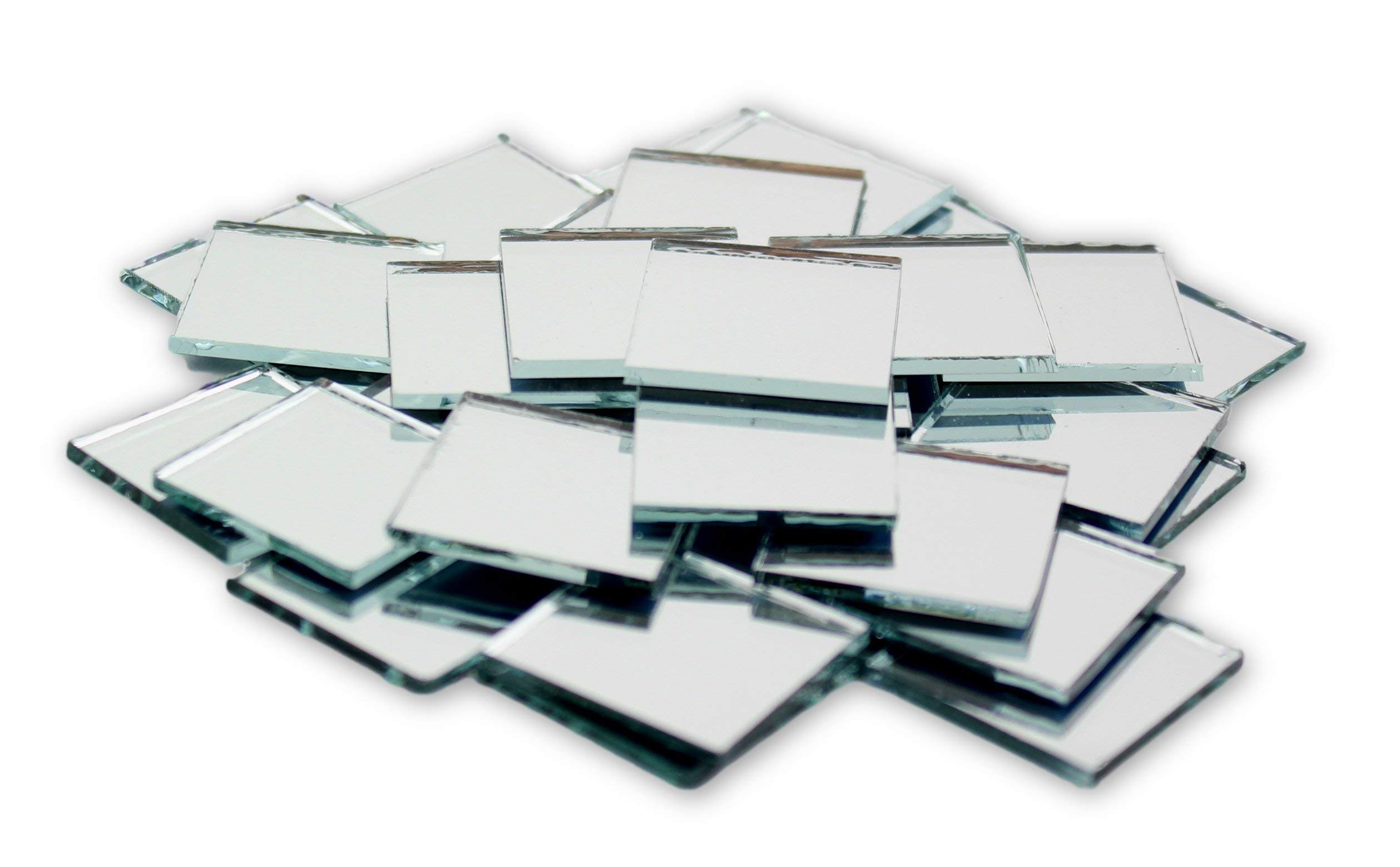 1 Inch Small Mini Square Craft Mirror - 25 Pieces Mirror Mosaic Tiles for DIY Art, Home Decor, Scrapbooking & Wall Mosaic Projects