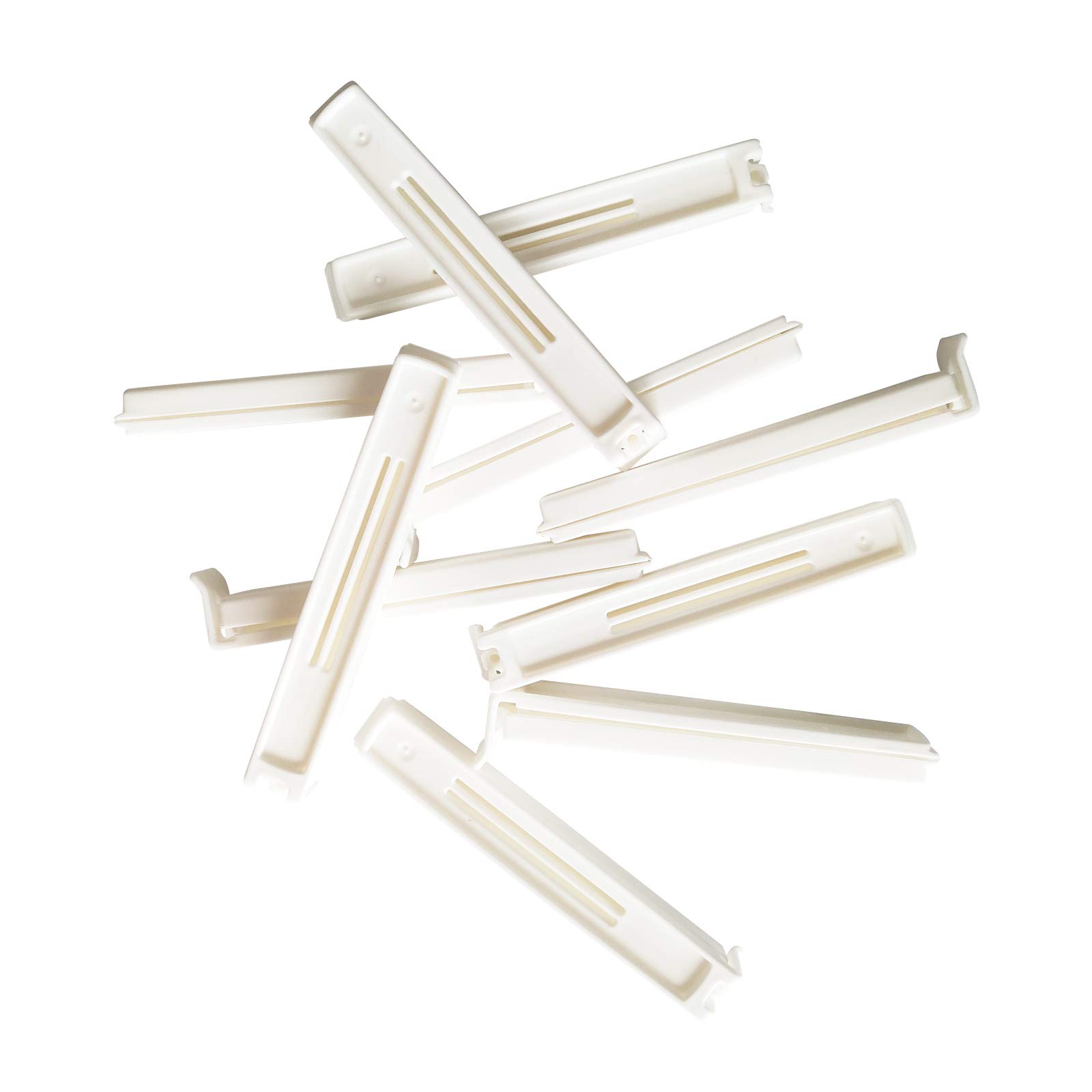 10 Pack Plastic Sealing Clips for Snacks, Chips & Food Storage - 4 Inch Reusable Bag Clips (Pure White) - Perfect for Kitchen, Pantry & Picnics