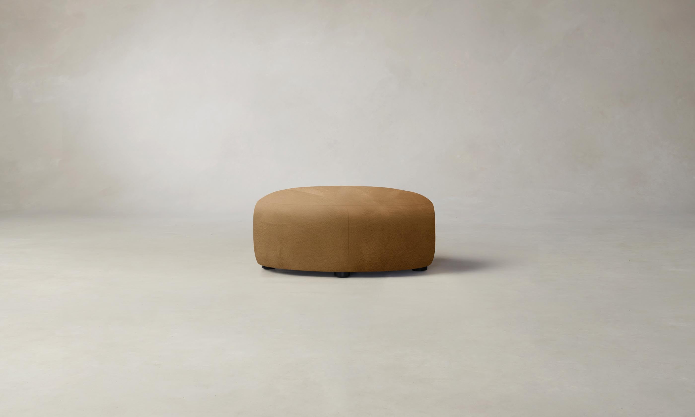 Premium Nubuck Leather Chelsea Ottoman with Saddle Stitching - Elegant Footrest & Accent Chair for Living Room, Bedroom or Office
