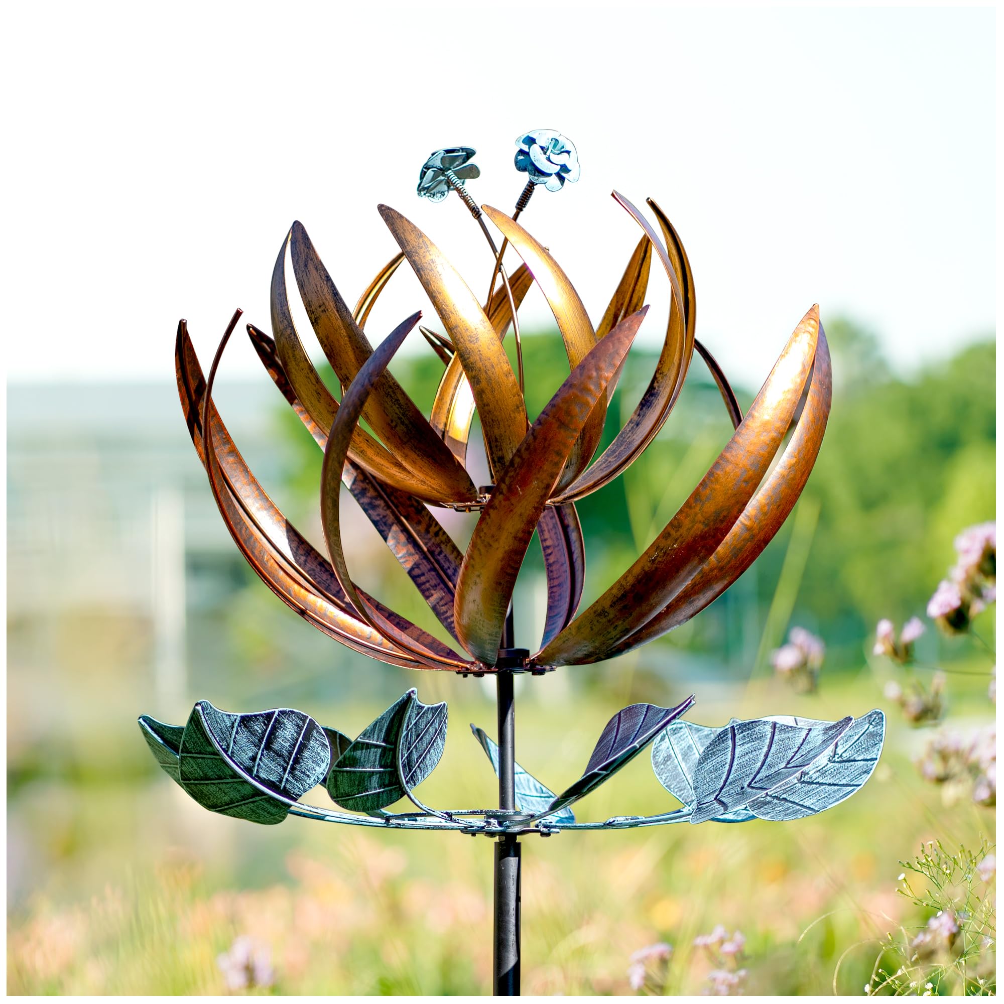 LimeHill Large Metal Kinetic Wind Spinner - 24 x 84 Inch Outdoor Wind Sculpture for Yard, Garden & Patio Decor | Durable Weather-Resistant Wind Art for Relaxing Outdoor Spaces