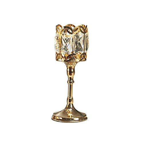 Elegant Gold Wedding Candle Holders - 22cm K9 Crystal Candelabra Centerpiece for Romantic Weddings, Parties & Home Decor - Perfect for Table Decorations, Anniversary Celebrations & Special Events