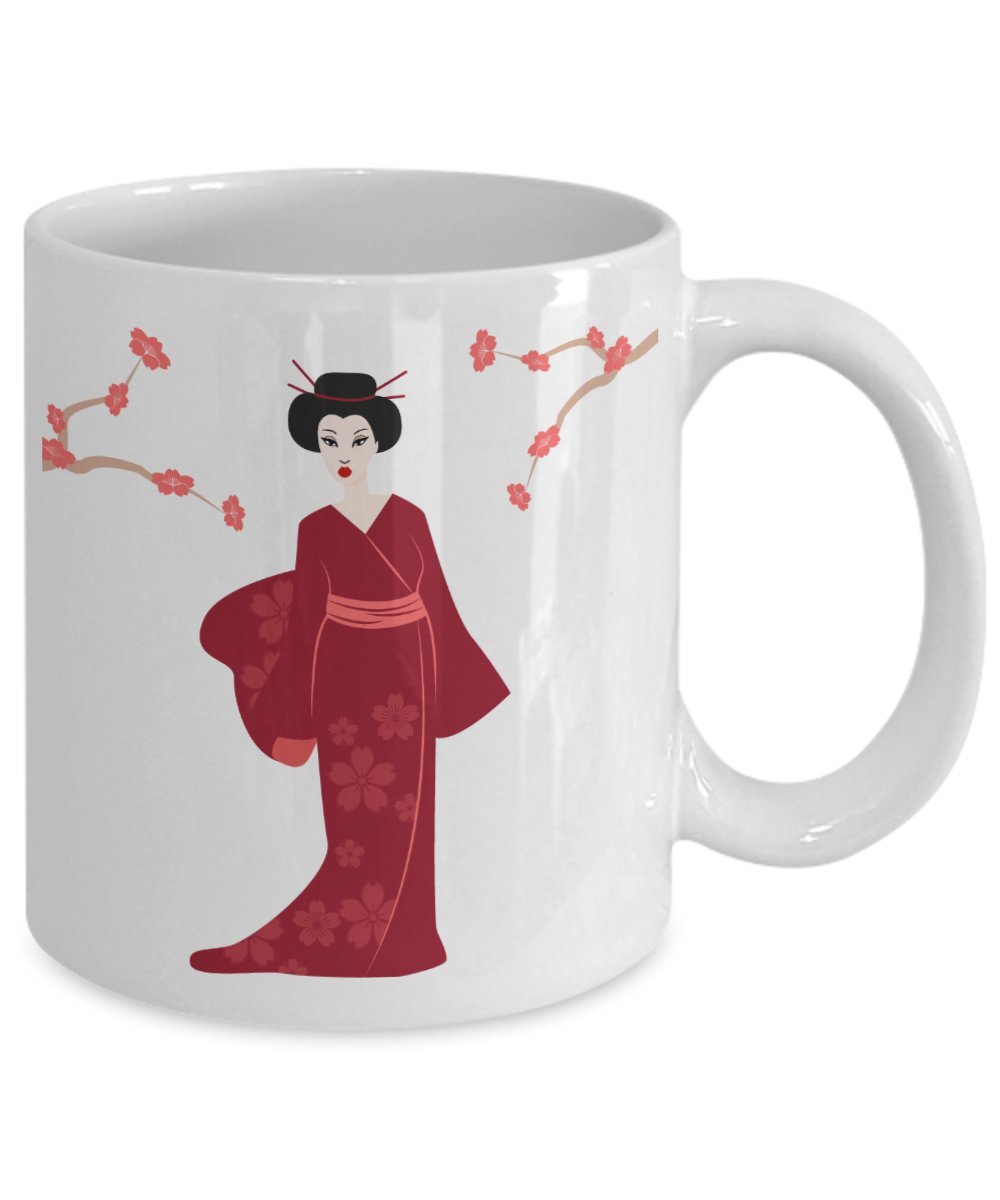 Premium Geisha Coffee Mug - Funny Japanese Tea & Hot Cocoa Cup - Unique Novelty Birthday Gift for Coffee Lovers - Perfect for Office, Home & Gifts