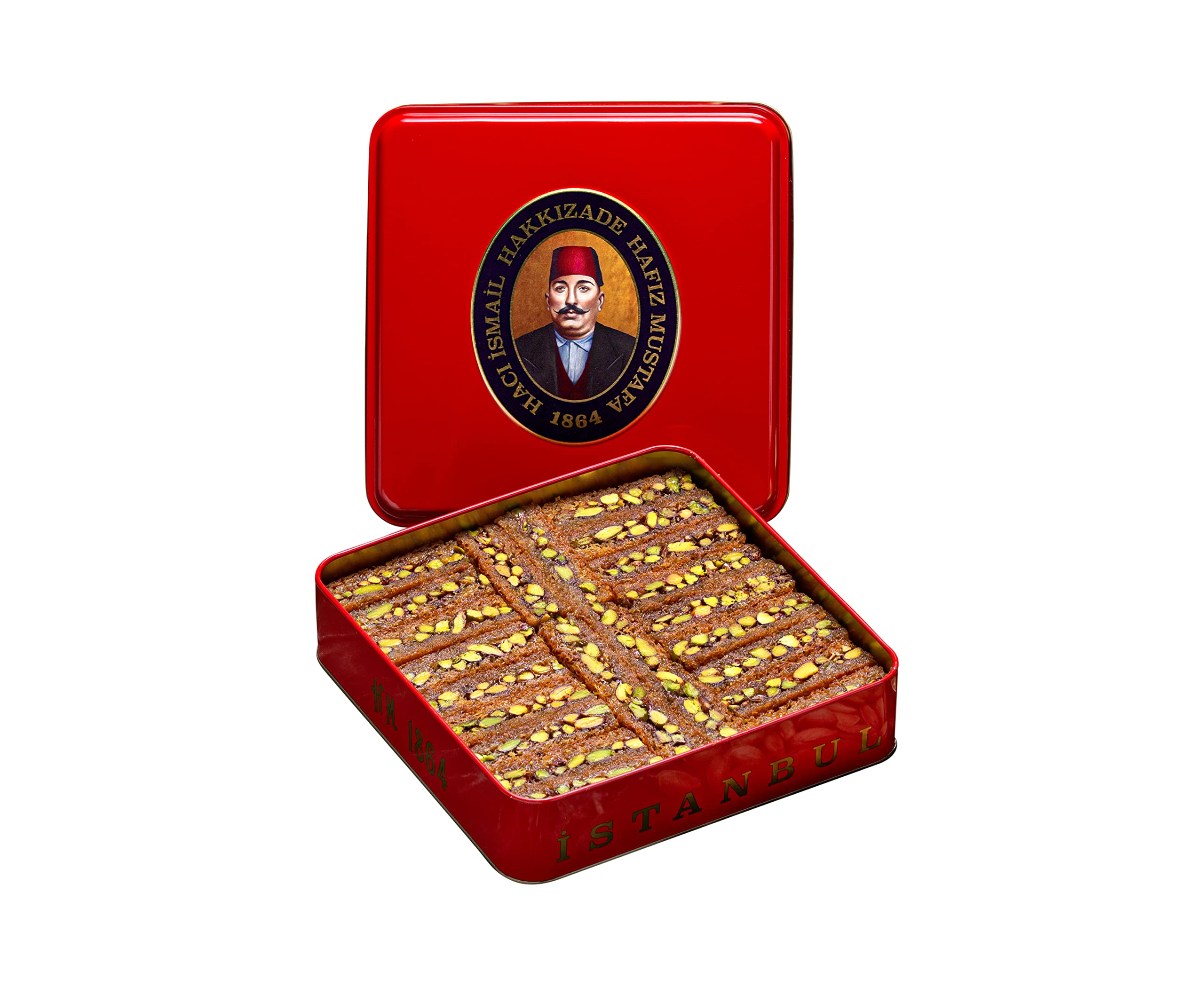 Hafiz Mustafa 1864 Istanbul Turkish Delight & Ottoman Kadaifi Dessert Snacks - Pistachio, Pomegranate, Milk Flavored Turkish Sweets Tray - Perfect Gift for Birthday, Christmas, Holidays - Ideal for Parties, Tea Time & Gourmet Treats