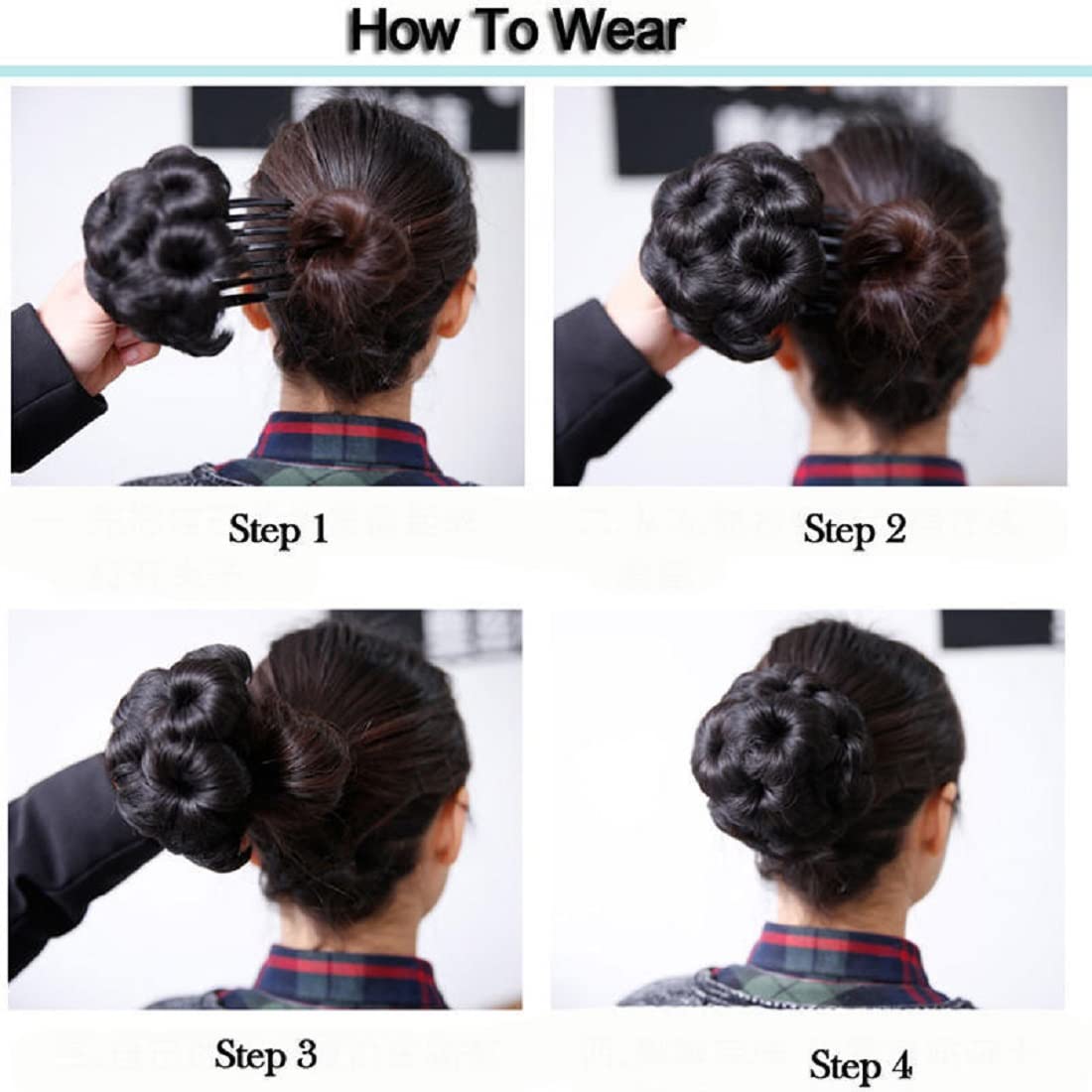 Stylish Black Sarpa Bun Hair Extension for Women - 1PC Ready-Made Faux Bun, Bridal & Juda Bun - Perfect for Weddings, Parties & Everyday Styling