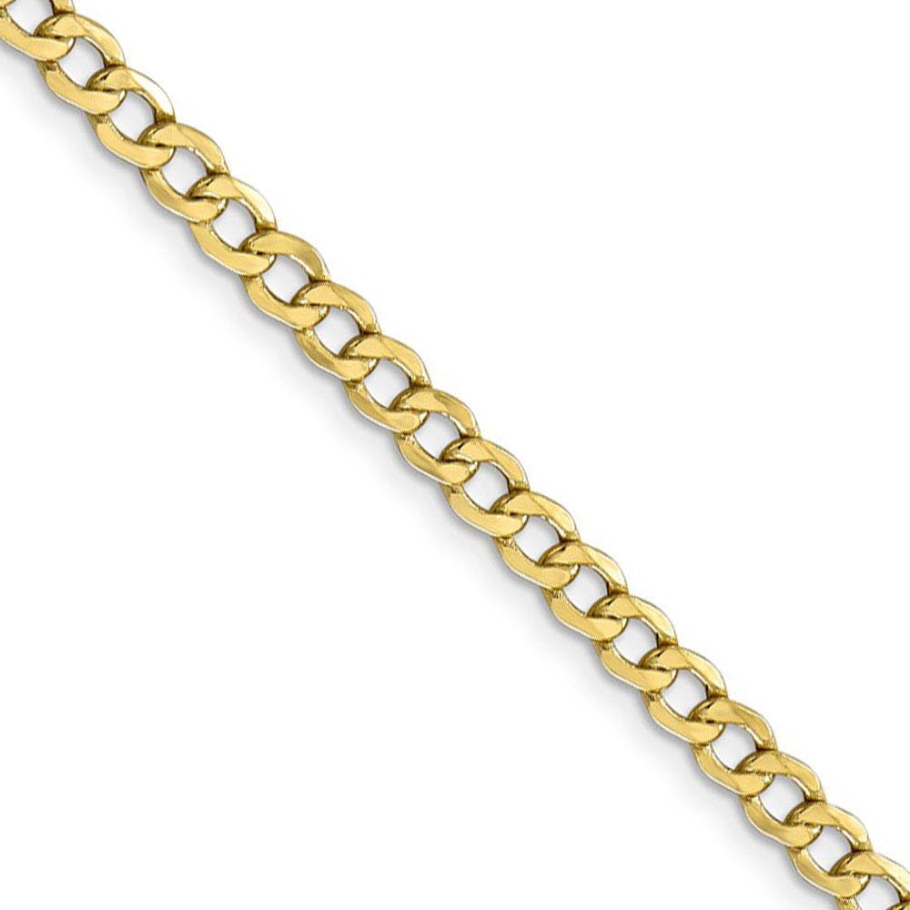 The Black Bow 4.3mm 10k Yellow Gold Hollow Curb Link Chain Necklace - Perfect for Everyday Wear and Special Occasions