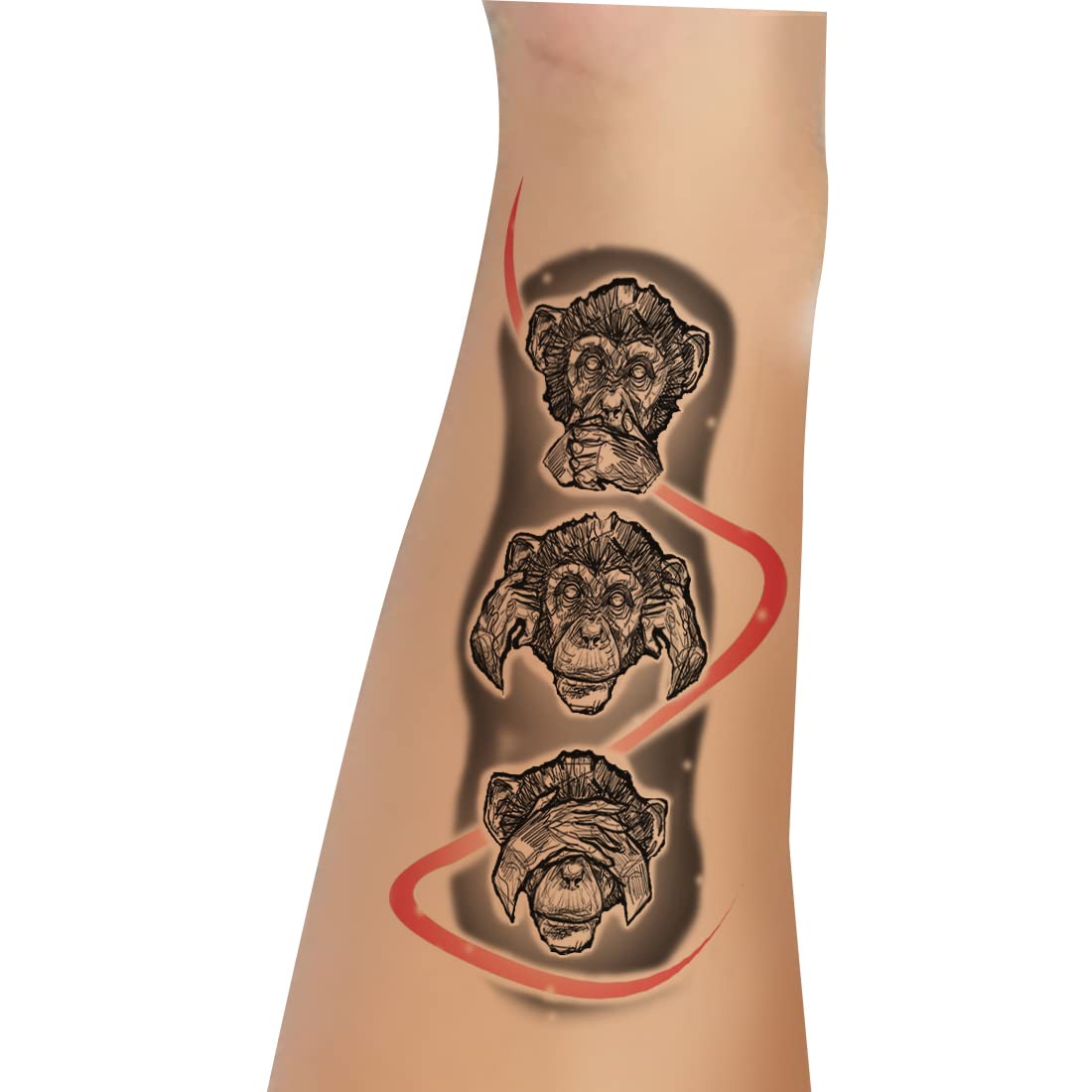 Waterproof Monkey Temporary Tattoos for Kids - Fun Animal Fake Tattoos for Boys & Girls - Perfect for Birthday Parties, Halloween Costumes & Summer Activities