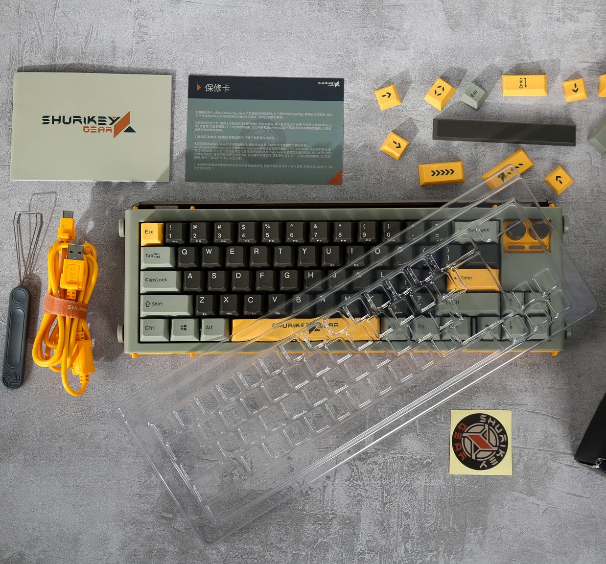 Shurikey 65% Mechanical Gaming Keyboard - Varmilo EC V2 Sakura Switch, White LED Backlit, Wireless Bluetooth Keyboard for Windows, Mac, Android (Hanzo 001) - Perfect for Gaming, Coding & Office Work