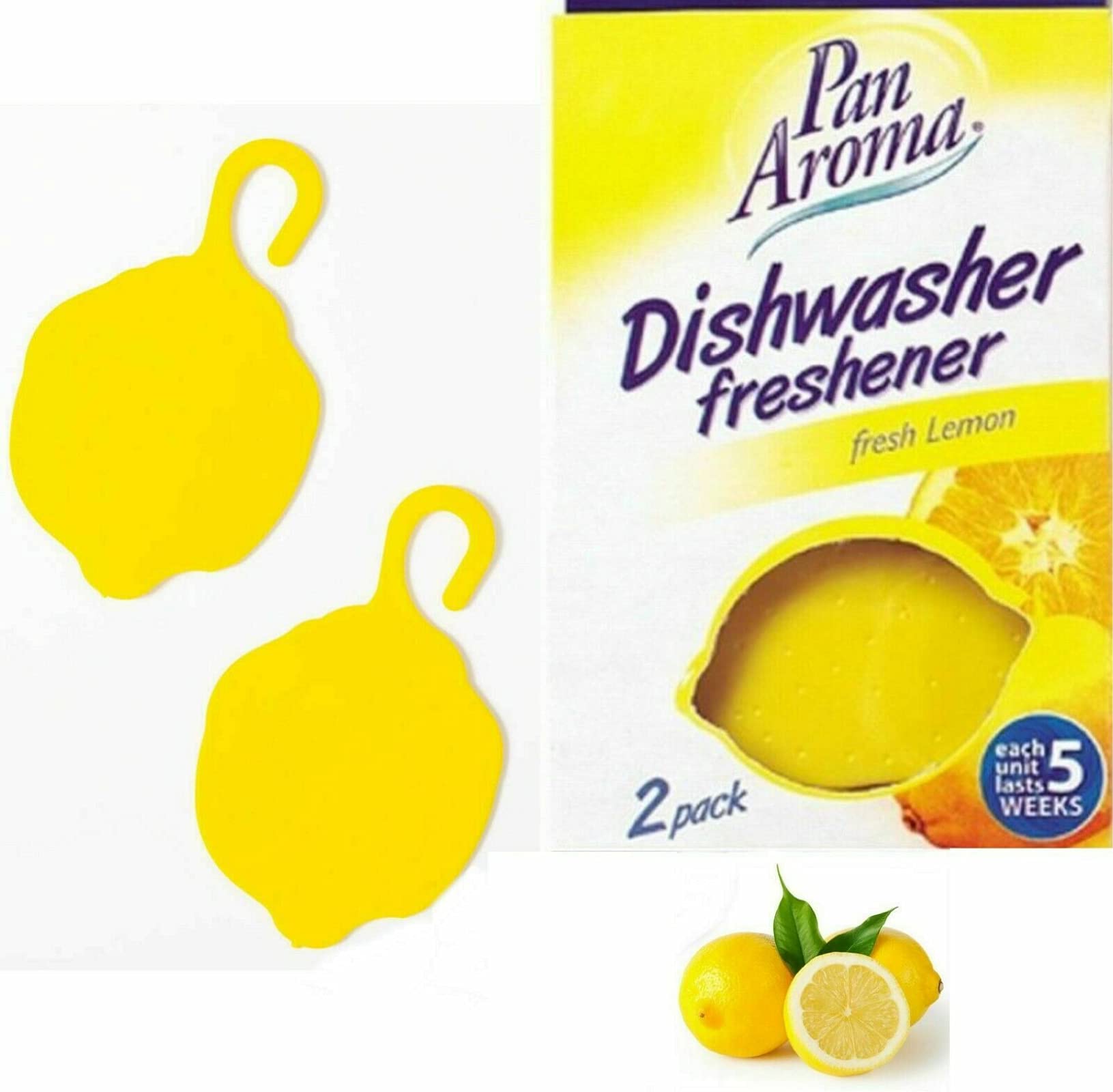 Pan Aroma - Lemon Scent Dishwasher Deodorizer, 2-Pack | Eliminate Odors & Freshen Dishes for a Cleaner Kitchen
