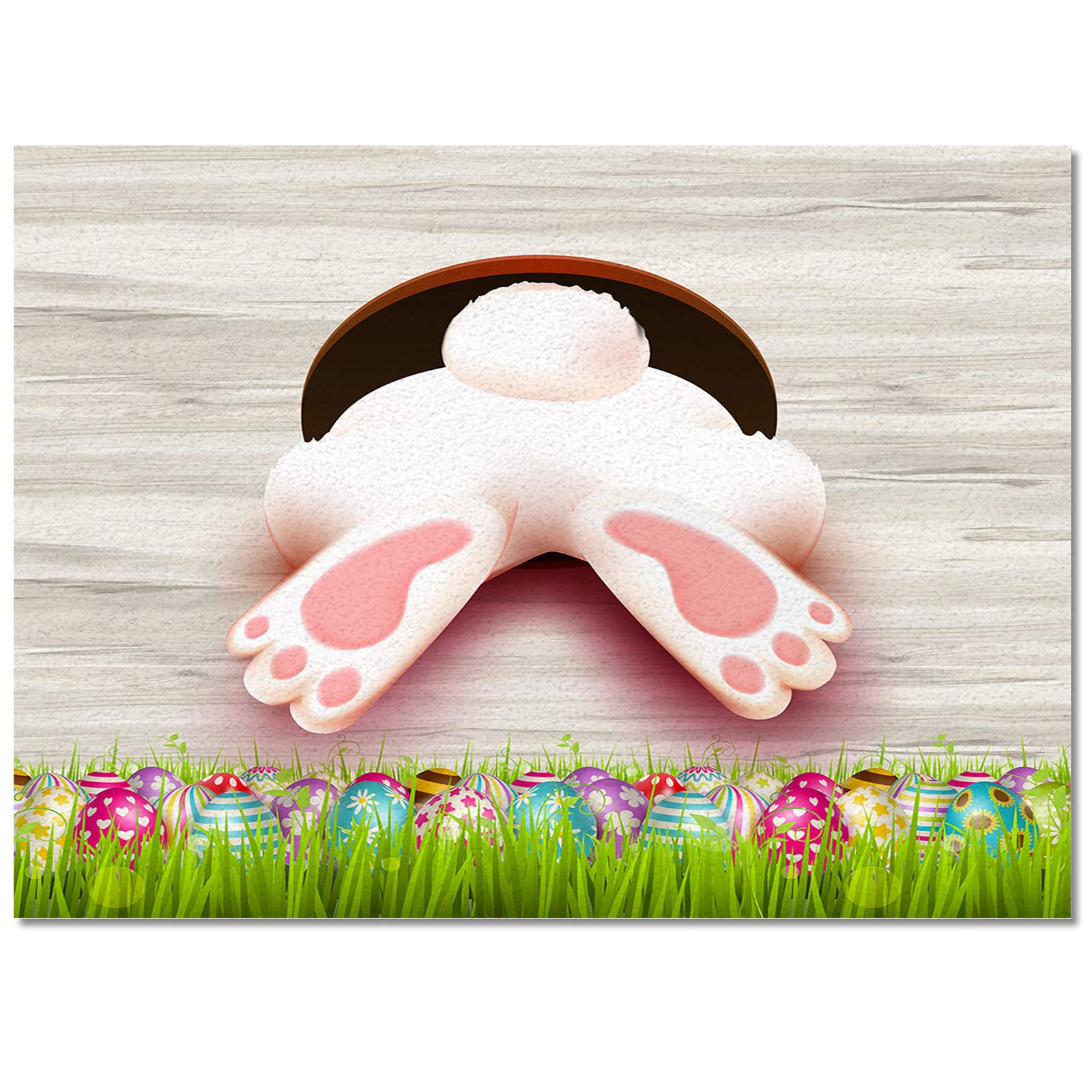 5'x8' Large Non-Slip Area Rug - Happy Easter Bunny Butt with Grass Eggs Design - Soft Floor Mat for Bedroom, Living Room, Kitchen - Perfect for Easter Decor & Home Comfort