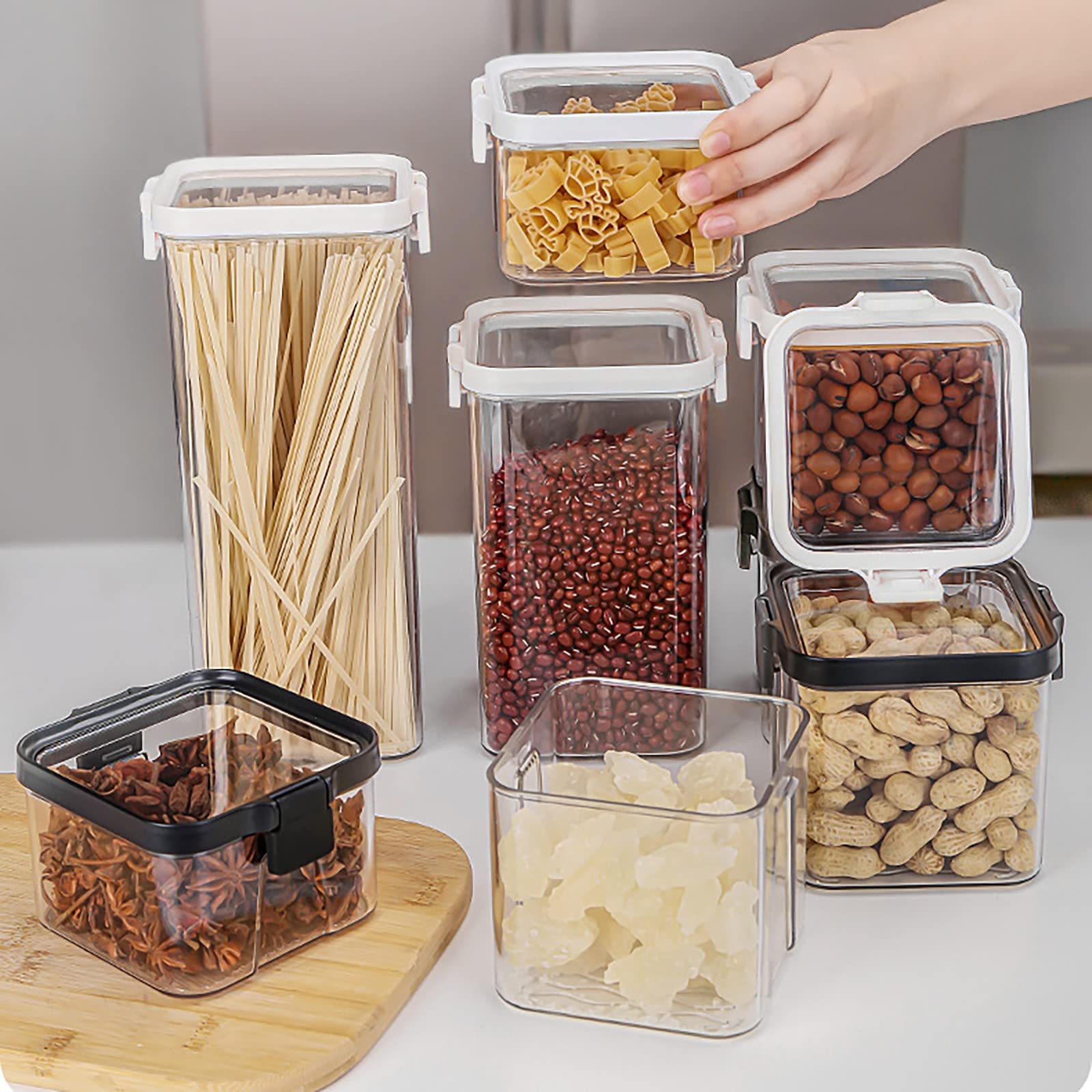 Boddenly 1400ML Airtight Food Storage Container - Transparent Kitchen Canister for Whole Grains, Snacks, Dried Fruits, Pasta & Powdered Milk | BPA-Free Kitchen Organization & Pantry Storage Solution | Ideal for Home, Office & Camping Use
