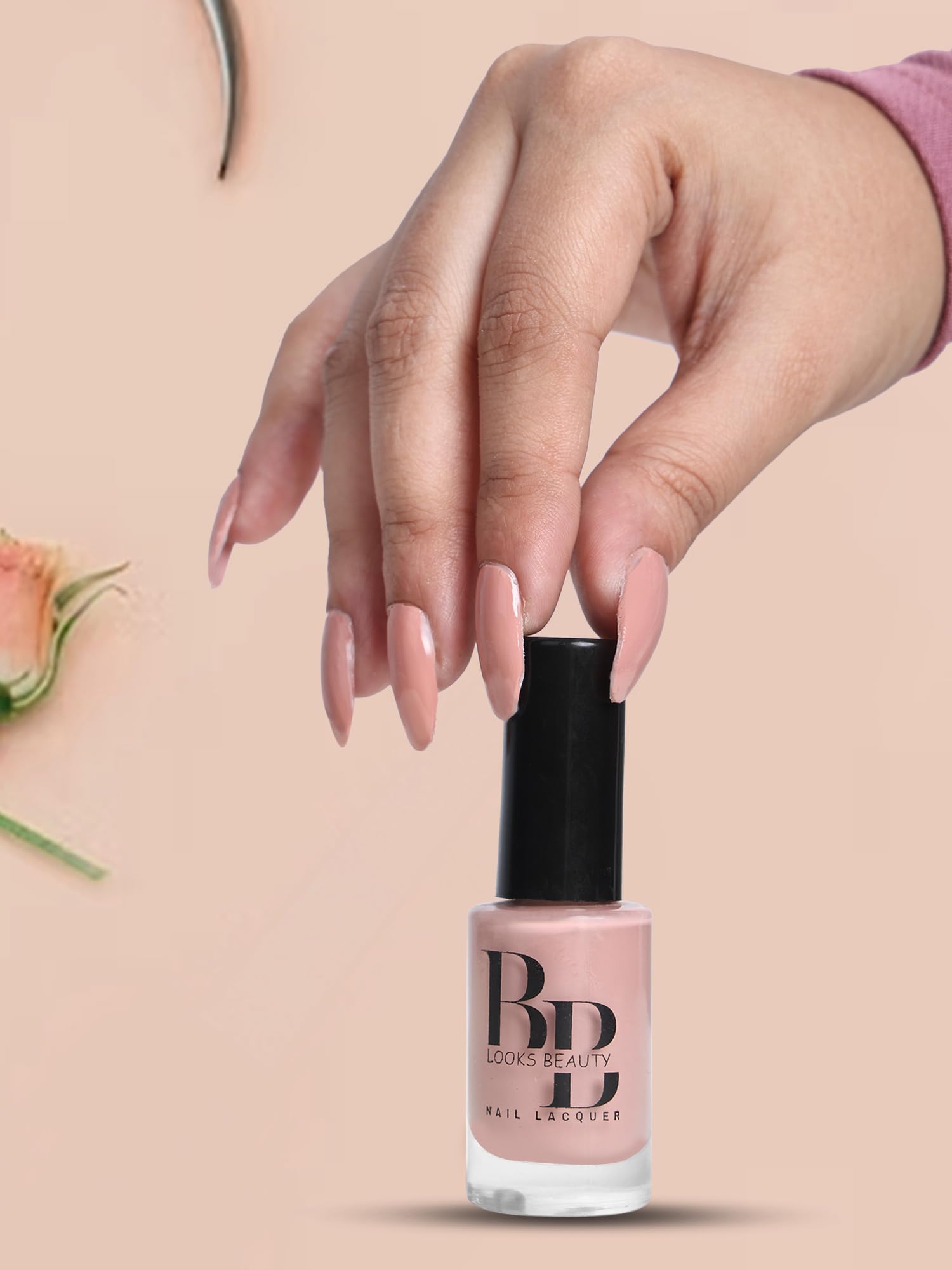 BB LOOKS BEAUTY Long Lasting Nail Polish - Smooth Finish Creamy Nude Nail Enamel - Vegan & Non-Toxic Nail Color for Manicure, Pedicure & Daily Wear