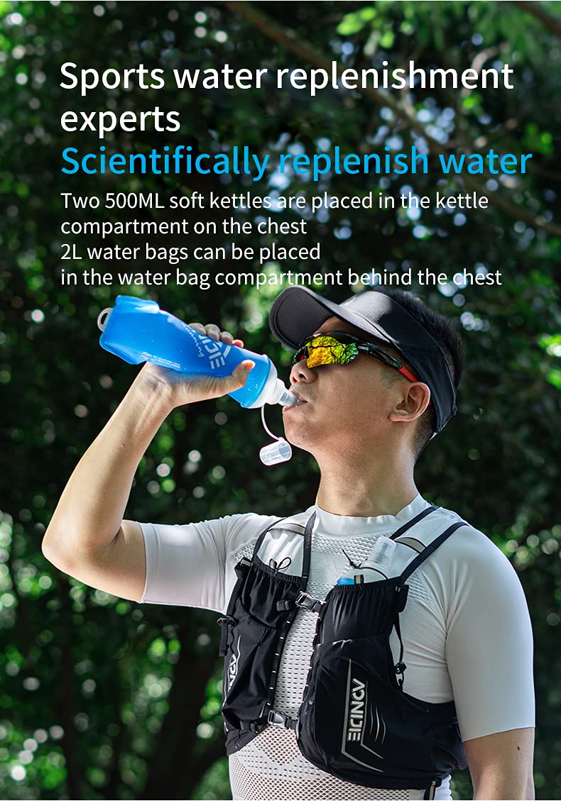 Men's & Women's Hydration Backpack - 18L Large Capacity Running Vest with 500ML Water Bladder - Perfect for Marathon, Hiking, Cycling & Outdoor Sports - Stay Hydrated During Workouts & Adventures