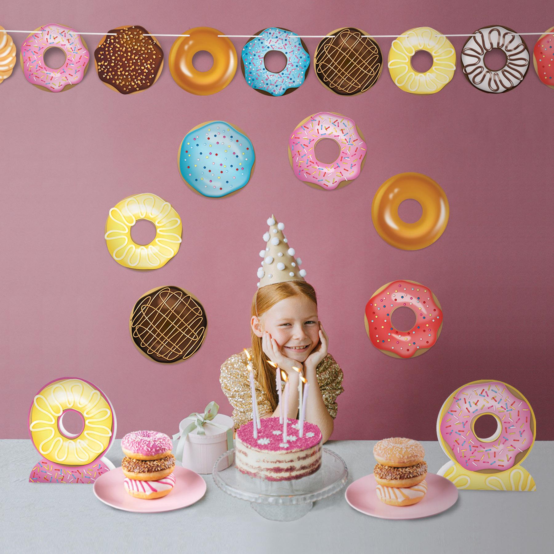 12 Pack Beistle Donut Party Streamers - Colorful Donut Themed Party Decorations for Birthday, Baby Shower & Carnival Events - Perfect for Wall Decor, Ceiling Hangings & Party Backdrops