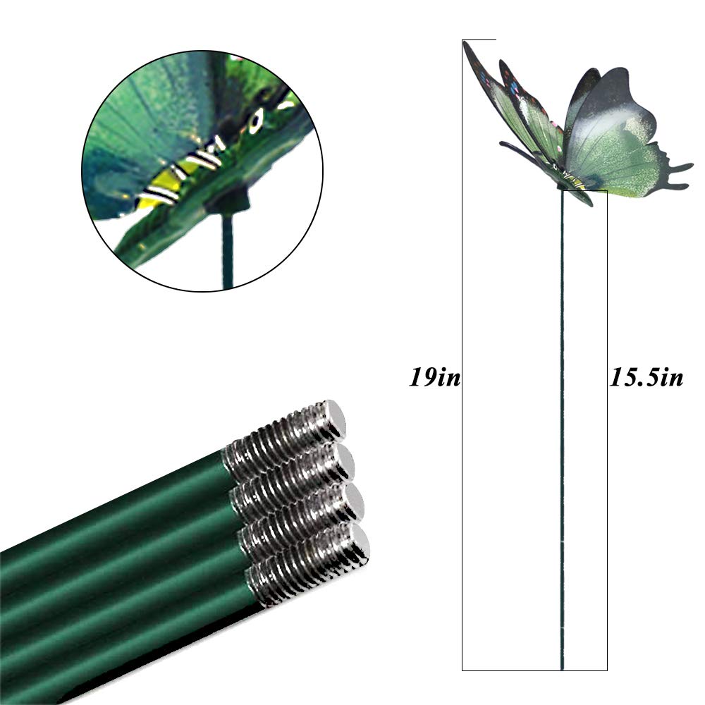 3D Giant Butterfly Garden Stakes - Large Outdoor Lawn Decorations for Yard, Patio & Gardening - Whimsical 3D Butterfly Ornaments (Pack of 4) - Perfect for Garden Decor, Wedding Decorations & Christmas Gifts