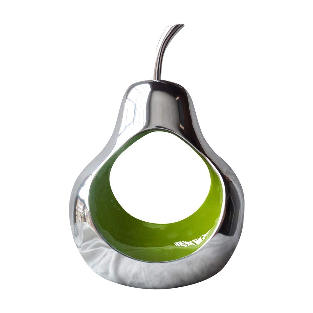 HomeRoots Green Pear-Shaped Aluminum Cast Decorative Bowl - Elegant Home Decor for Centerpieces, Tabletop Display & Living Room Accents
