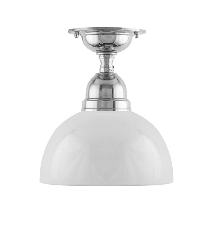 Byström 60 Nickel Semi-Sphere Bathroom Ceiling Lamp – Modern LED Lighting Fixture for Bathroom, Bedroom & Hallway