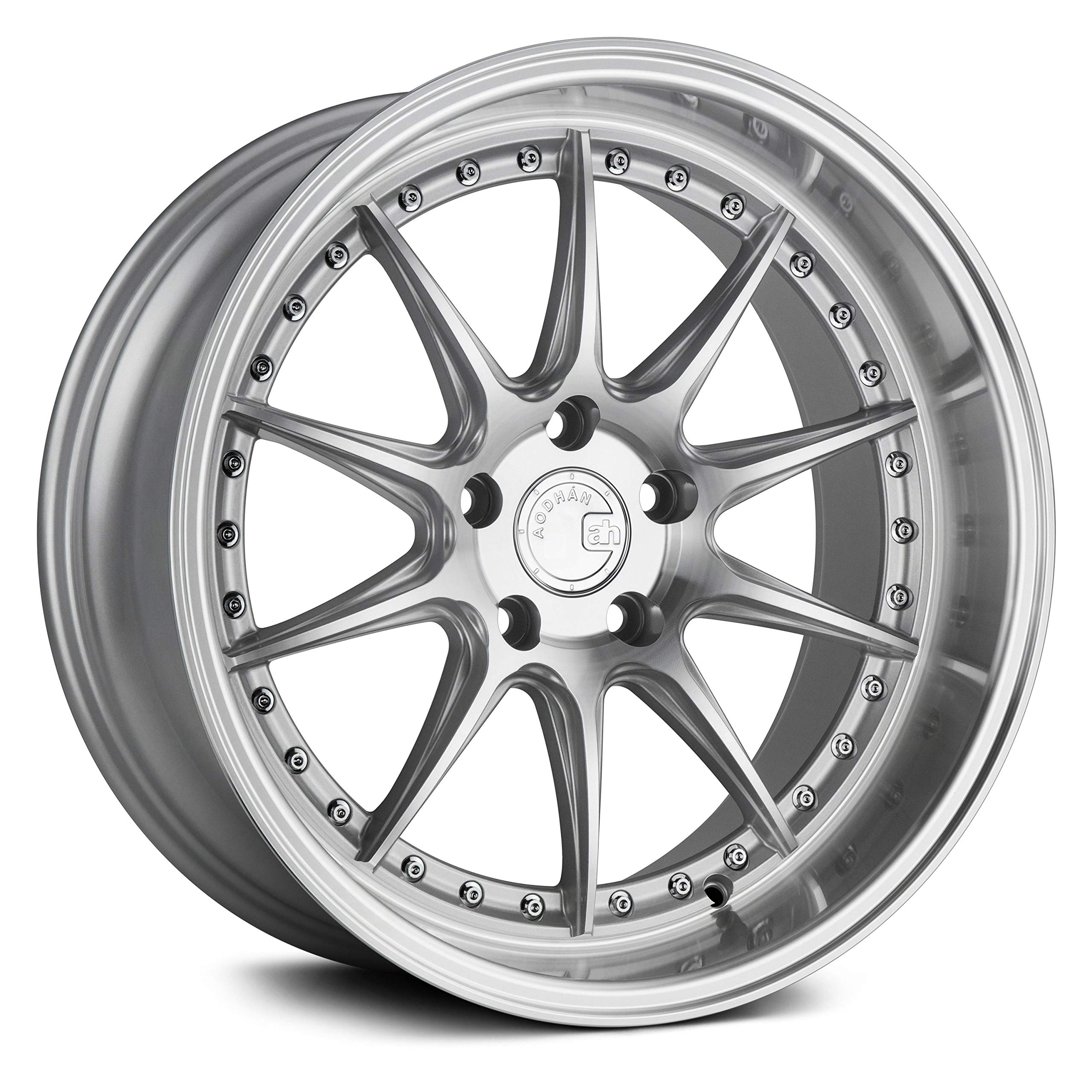 Aodhan DS-07 Custom Alloy Wheel 18x10.5 +22 Offset 5x114.3 Bolt Pattern 73.1mm Hub - Silver Machined Face for Performance Cars & Custom Builds - Perfect for Street Racing, Car Shows & Vehicle Upgrades