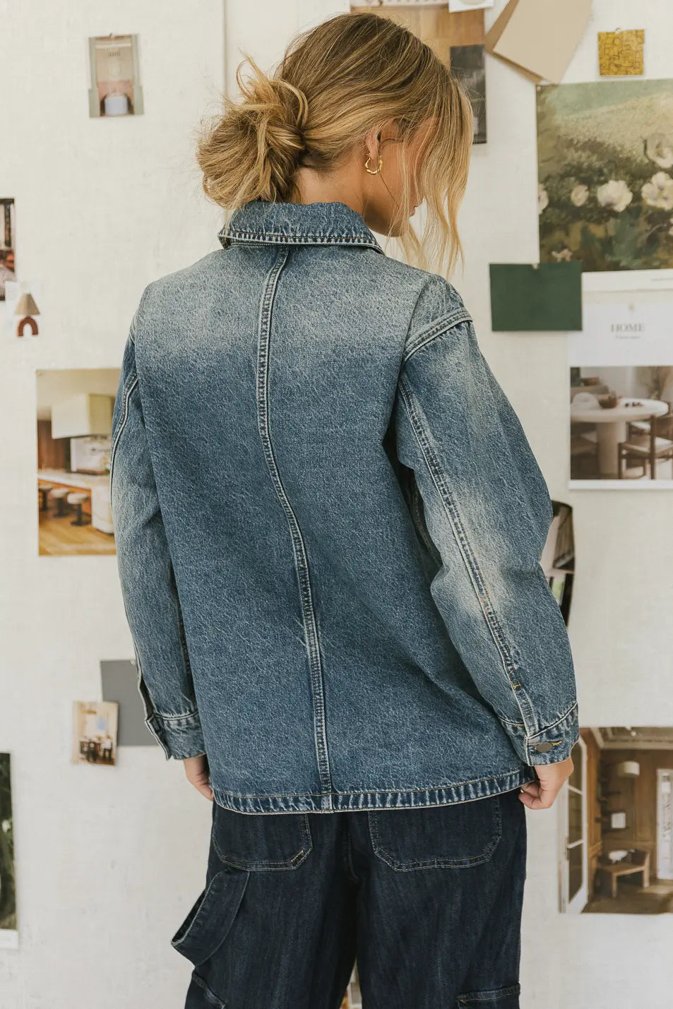 Isabel Denim Jacket for Women - Vintage Distressed Denim Jacket with Button Front & Classic Fit - Perfect for Casual Outfits, Layering, and Fall Fashion