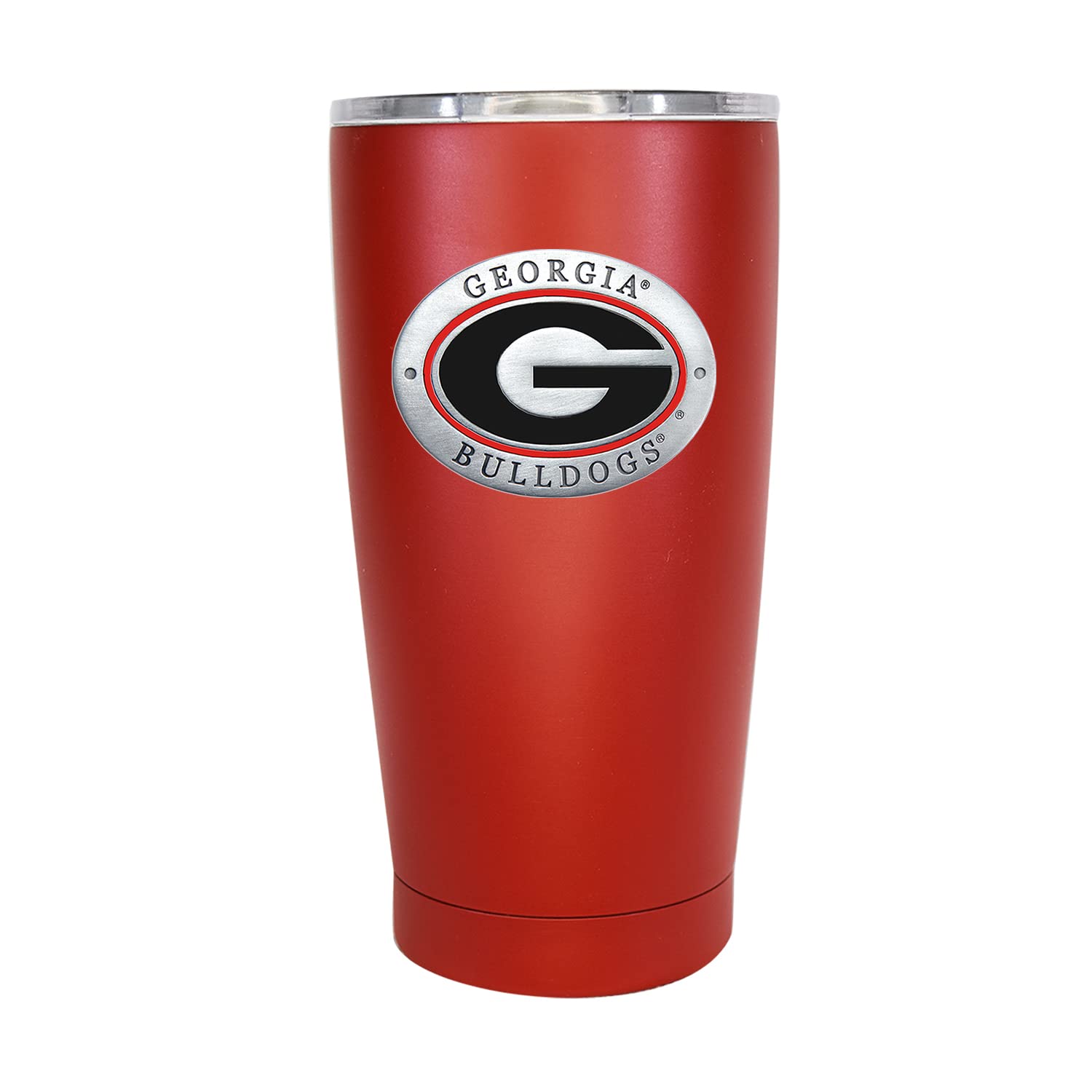 Georgia 15 oz. Insulated Tumbler Cup - Red | Double-Wall Vacuum Stainless Steel Travel Mug for Hot & Cold Drinks | Thermal Coffee Cup with Metal Pewter Inlay | Perfect for Office, Commuting & Outdoor Adventures