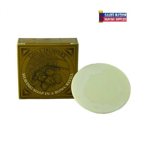 Geo F Trumper Refillable Coconut Shaving Soap for Men - Premium Vegan Shave Cream with Natural Oils - Perfect for Wet Shaving & Beard Care Routine at Home or Travel