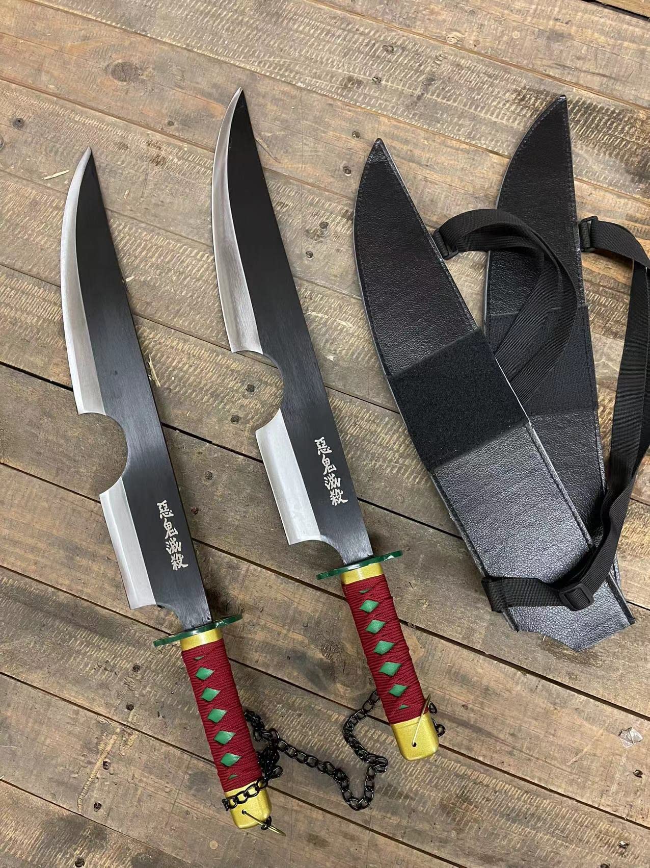 Anime Cosplay Demon Katana Sword - Real Steel Blade, Tengen Set | Perfect for Cosplay, Halloween Costumes & Anime Conventions