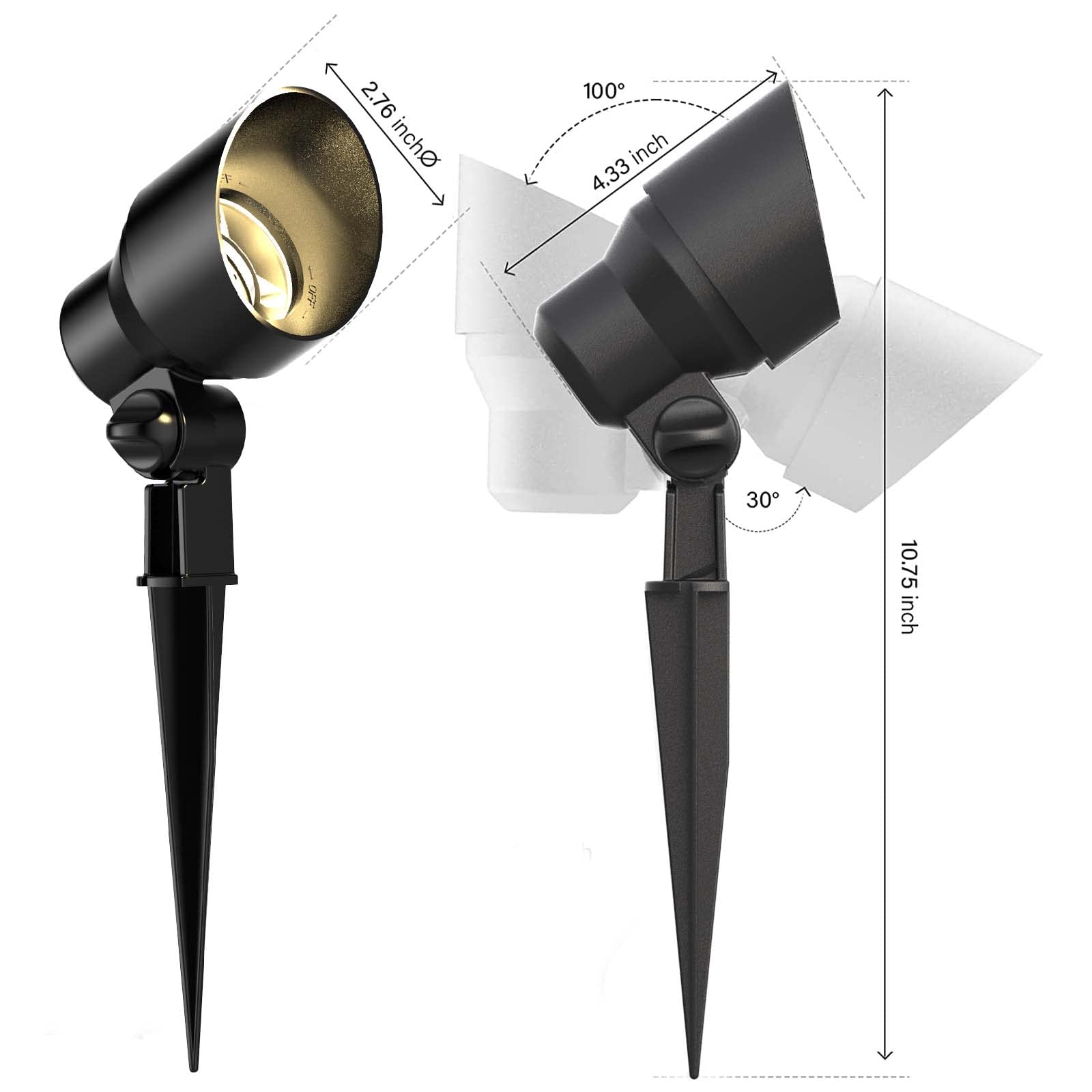 6 Watt LED Floodlight, 8 Pack - Waterproof Outdoor Landscape Lighting for Driveway, Yard, Lawn, Garden & Pathways - Bright Energy-Efficient Spotlights for Home Security & Decoration