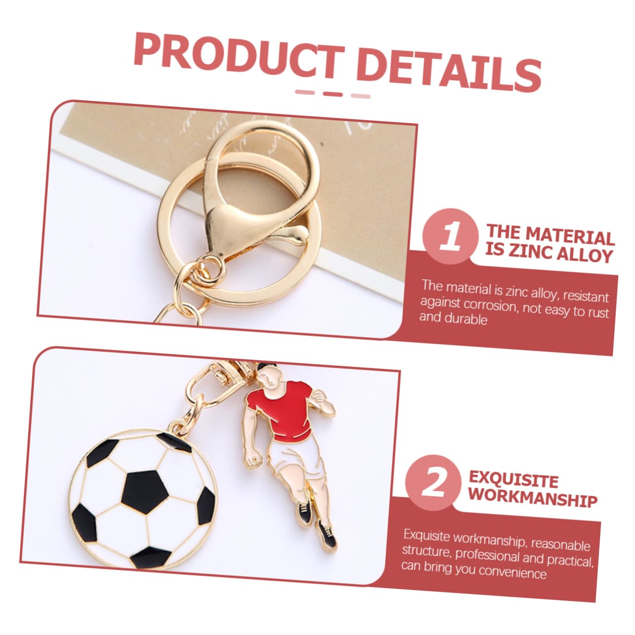 16 Pcs Football Keychain Set - Zinc Alloy Key Rings for Sports Fans & Gifts