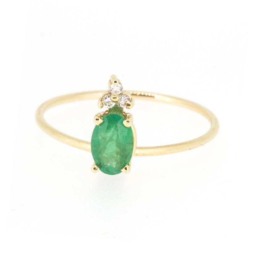 Exquisite Emerald and Diamond Ring for Women - 14K Gold Vintage Style Engagement Jewelry - Perfect for Weddings, Anniversaries & Special Occasions