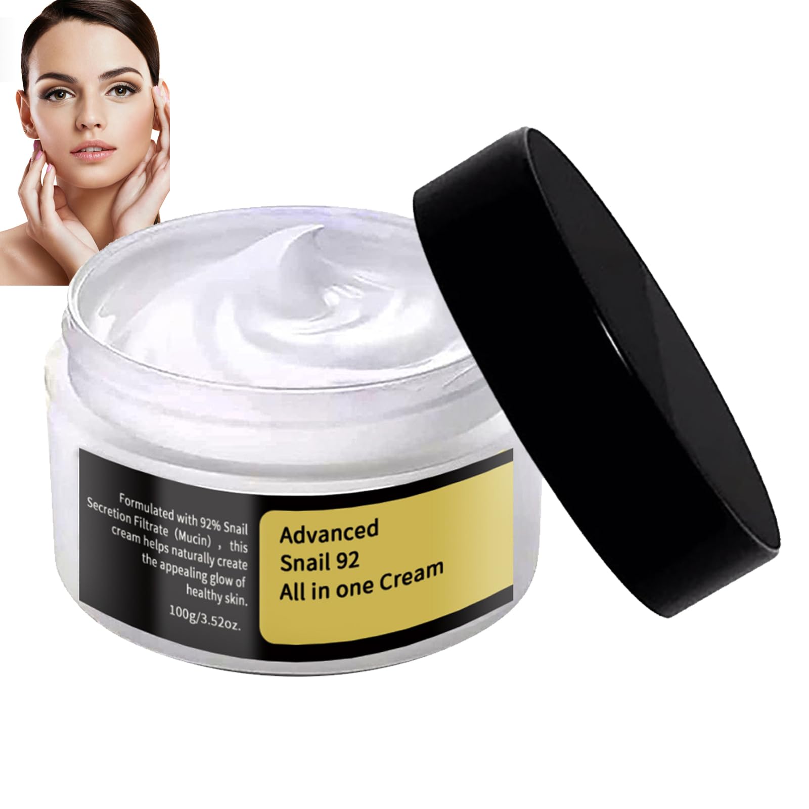 Premium Snail Mucin Collagen Face Cream - 100g Anti-Aging, Moisturizing & Brightening Treatment with Repairing Properties | For Dry Skin, Wrinkles & Dark Spots | Day & Night Skincare Routine