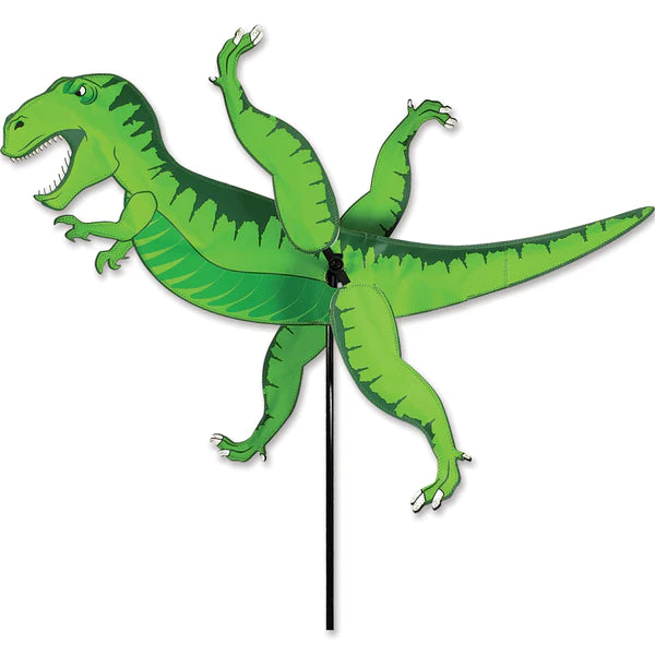 T-Rex Dinosaur Running Whirligig - Outdoor Garden Wind Spinner Decor for Yard, Patio & Lawn - Fun Kinetic Art for Kids & Dinosaur Lovers