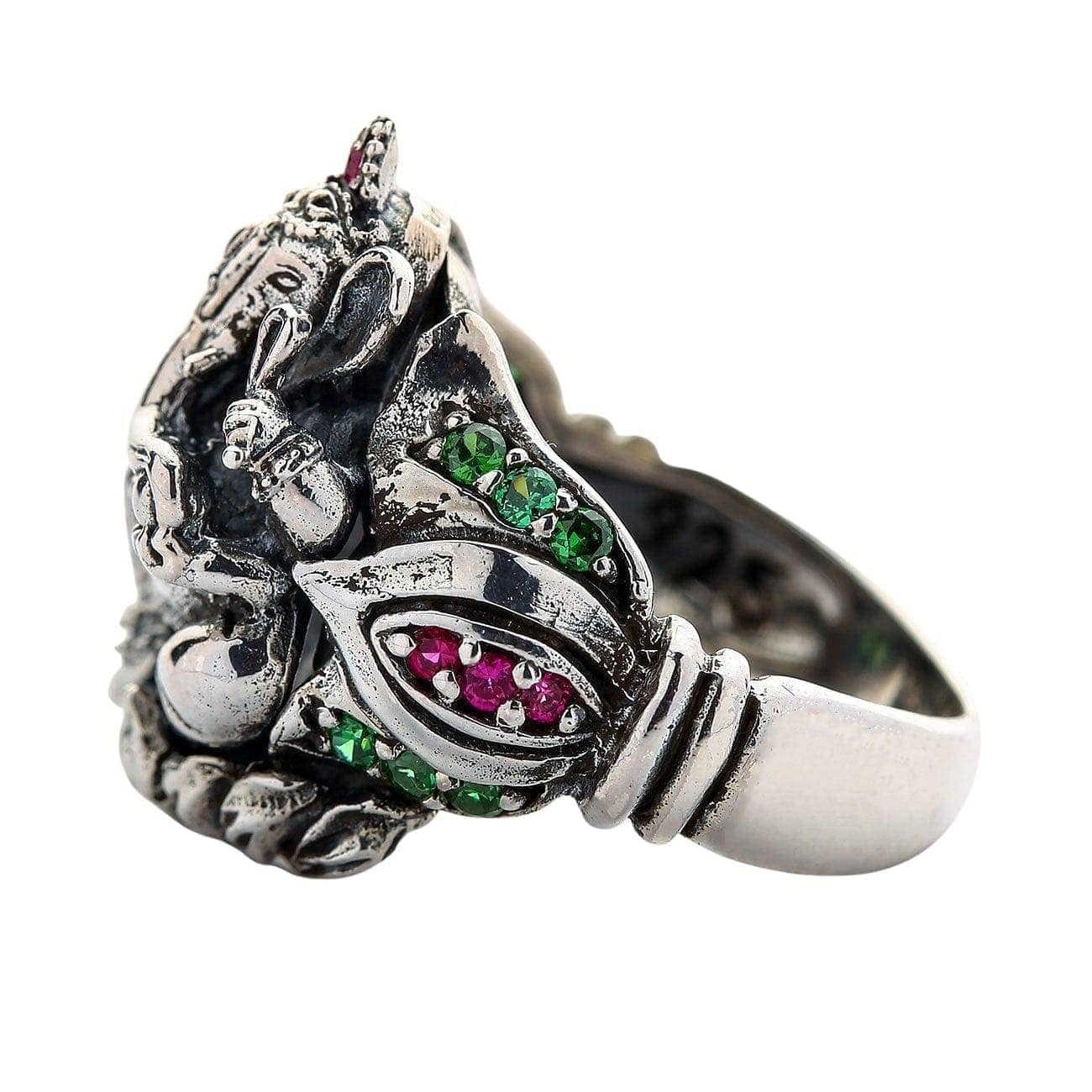 Ganesha Hindu God Sterling Silver Ring for Men & Women - Spiritual Jewelry for Meditation, Yoga & Blessings