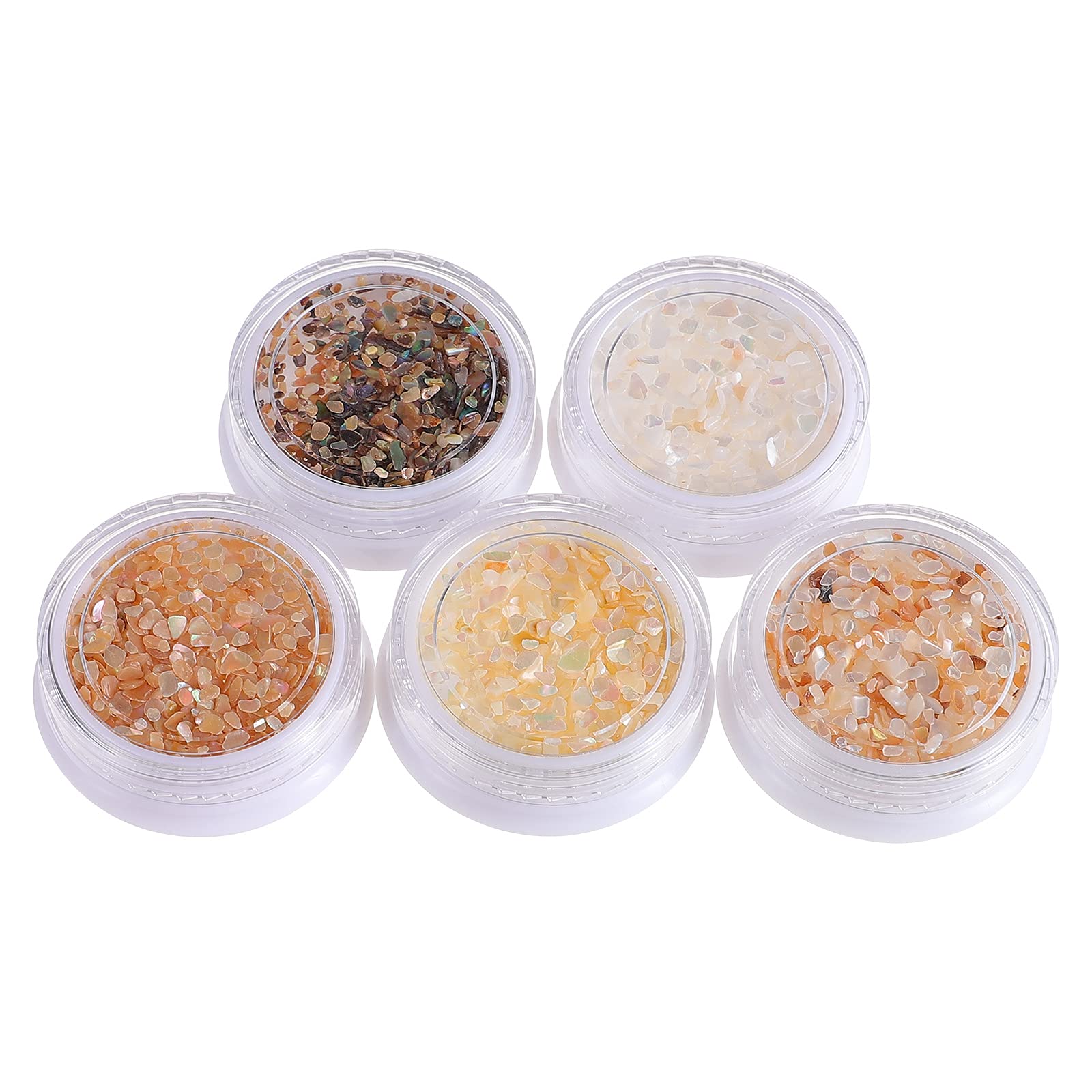 5pcs Flat Back Nail Gems - DIY Nail Art Decorations, Shell Sequins & Japanese Stone Accessories for Manicure | Perfect for Nail Art, Wedding, Party & Salon Decor