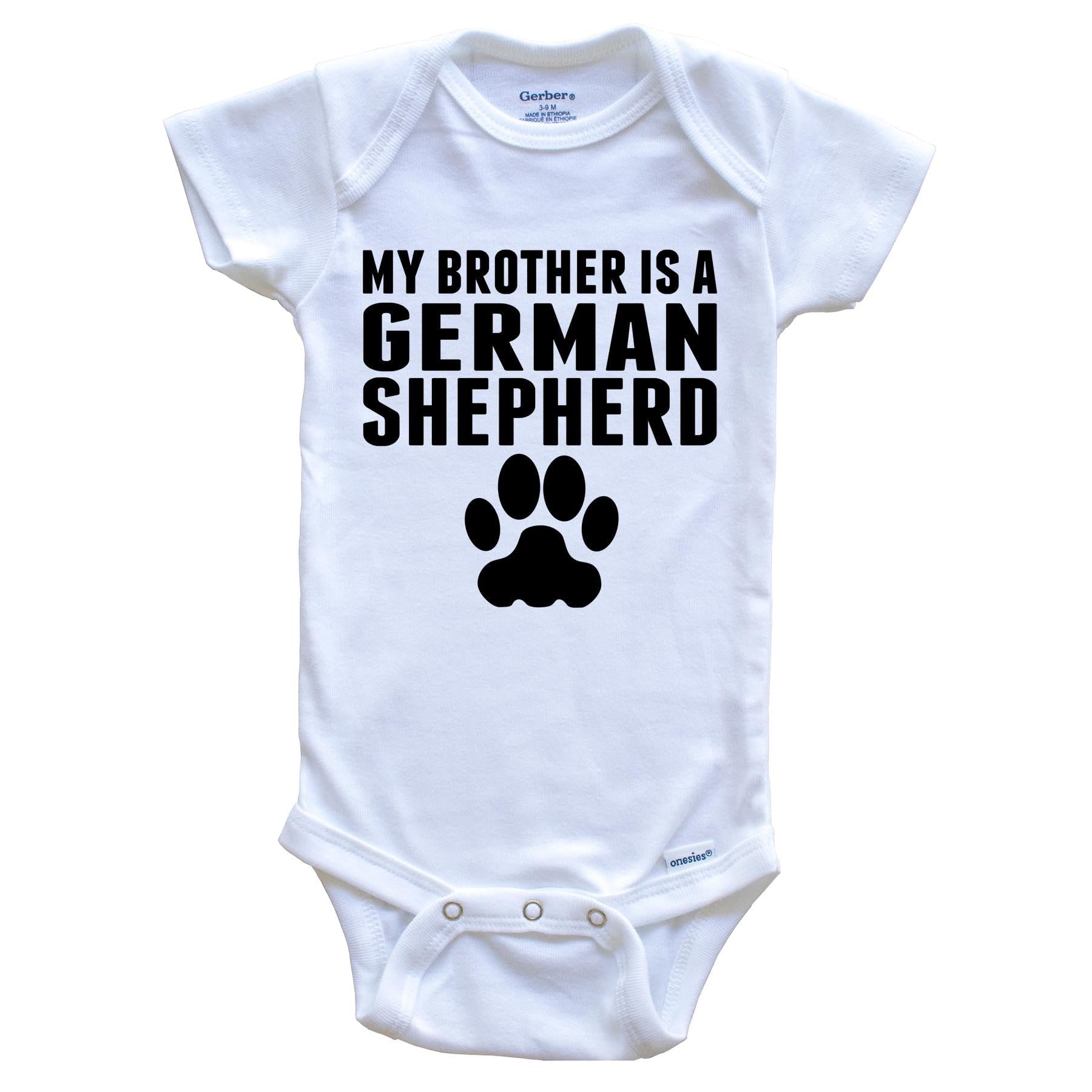 My Brother is a German Shepherd Baby Onesie - Adorable Dog-Themed Infant Bodysuit for Newborns & Toddlers | Perfect for Family Photos, Pet Lovers & Cute Outfits