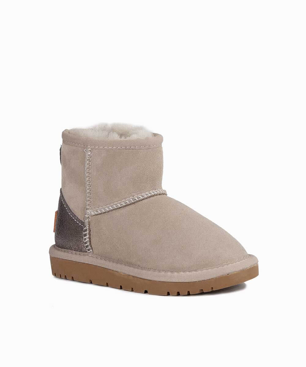 Kids' UGG Mini Glitz Boots - Waterproof Winter Snow Boots for Girls & Boys | Cozy Fur-Lined Ankle Booties for Cold Weather, School & Outdoor Play