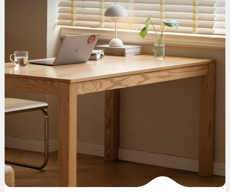 Premium Oak Solid Wood Nordic Dining Table - Modern Scandinavian Style for Kitchen, Dining Room & Small Spaces