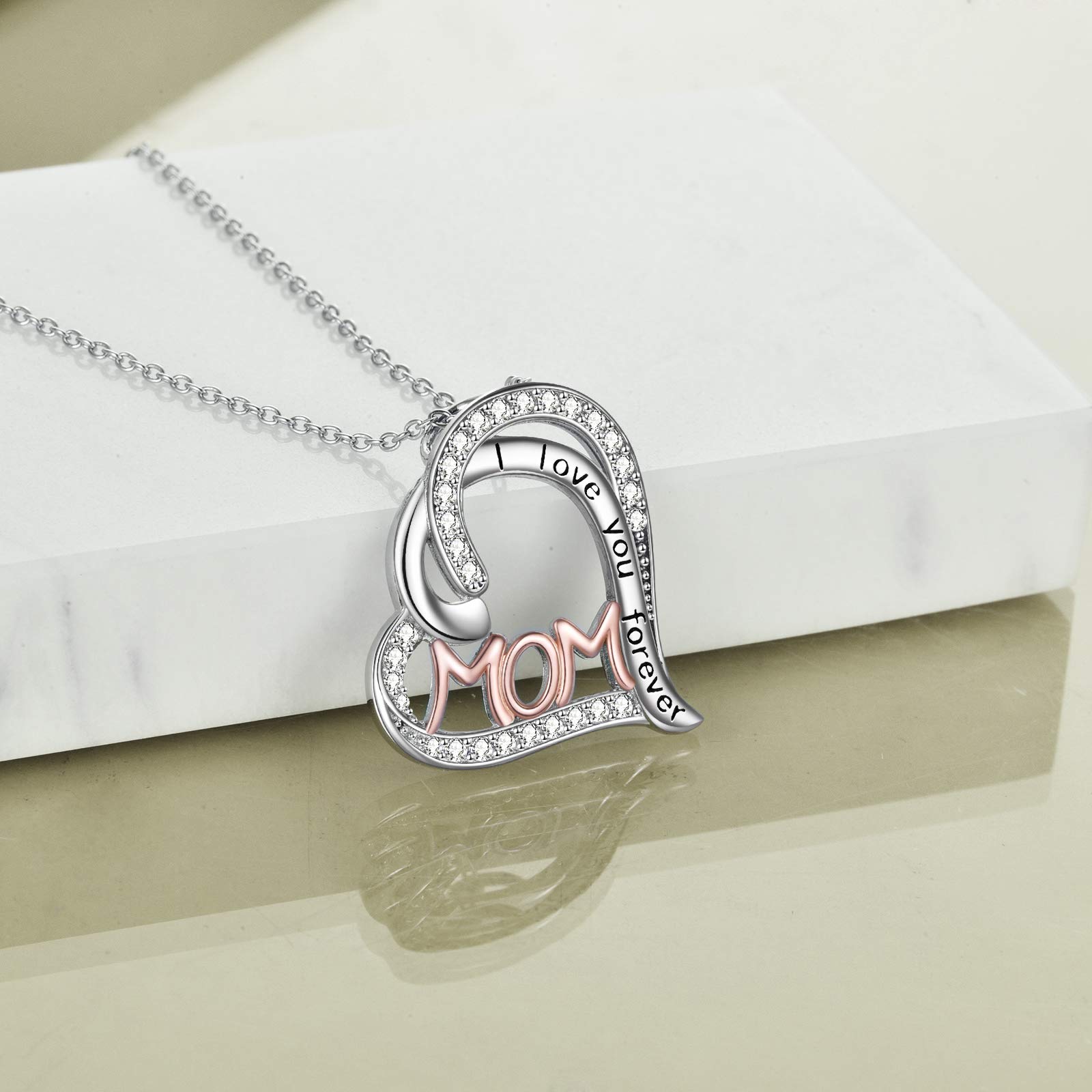 WINNICACA Sterling Silver Heart Butterfly Pendant Necklace - Thoughtful Mother's Day Gift from Daughter or Son, Birthday Present for Mom, Women's Jewelry - Perfect for Special Occasions & Everyday Wear