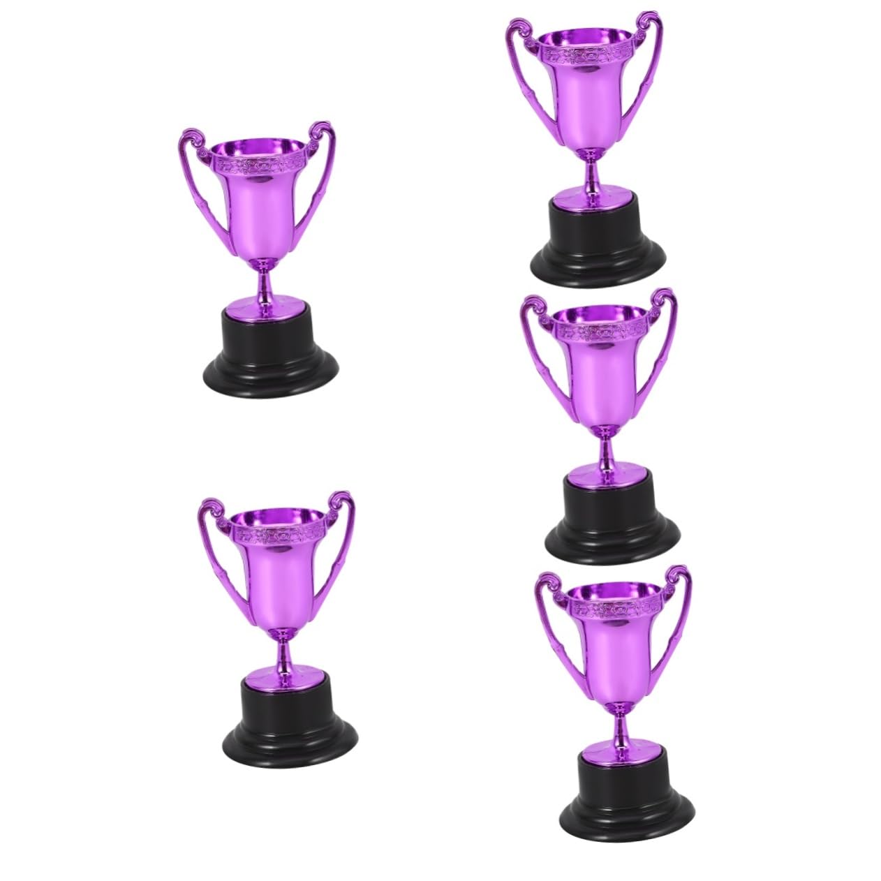 POPETPOP Gold Trophy Cup - Award Ceremony Decoration, Plastic Purple Competition Trophy for Sports, Academic & Corporate Events