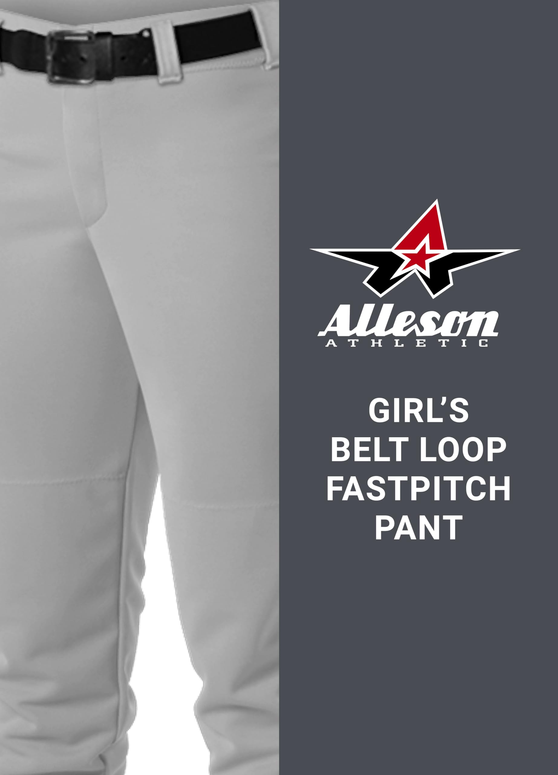 Alleson Athletic Girls Fastpitch Softball Pants with Belt Loops - Comfortable & Durable for Games & Practice
