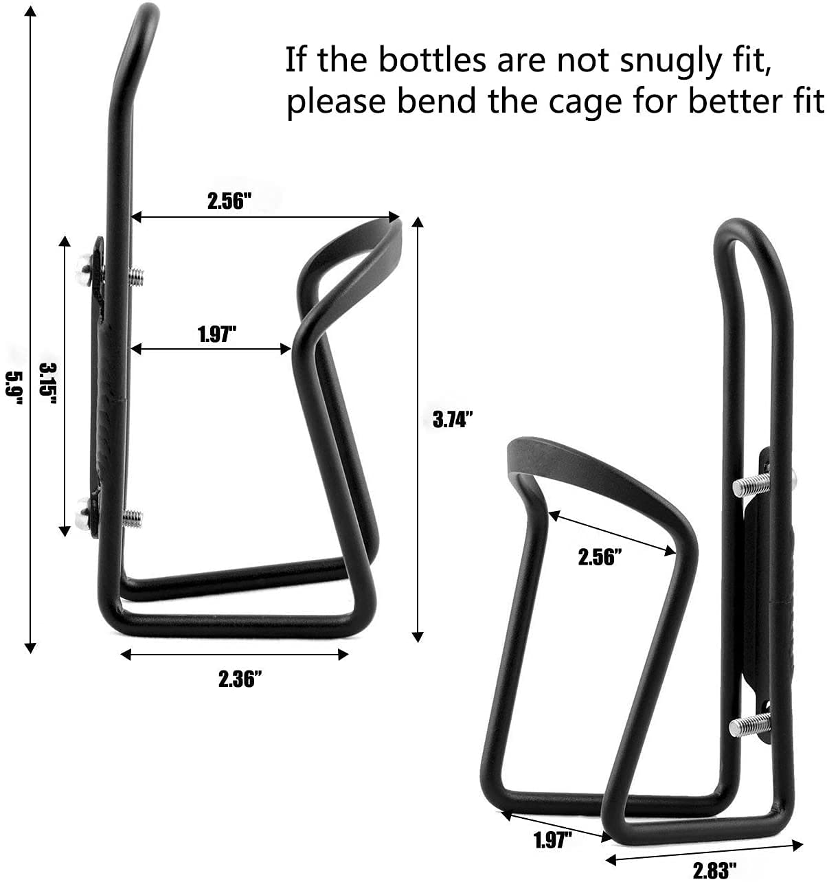 Lightweight Aluminum Alloy Bike Water Bottle Holder - 2 Pack Mountain & Road Bike Accessories with Drilled Holes | Durable Cycling Hydration Cage for Adults | Perfect for Commuting, Training & Outdoor Adventures