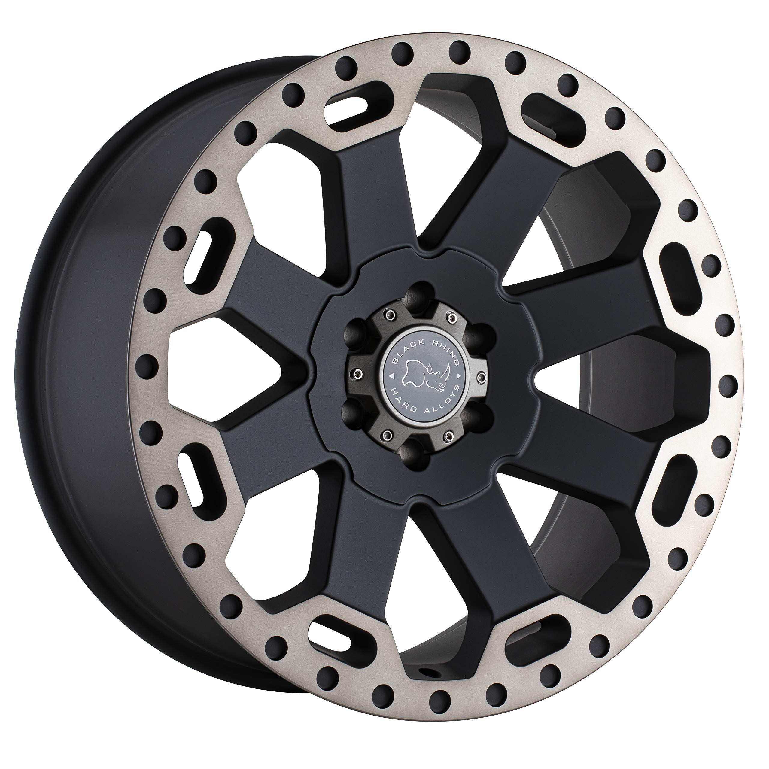 BLACK RHINO WARLORD 17x8.0 5x127 ET30 CB71.6 Matte Black Wheels with Machine Dark Tint Lip - Perfect for Off-Road Trucks, SUVs and Jeeps