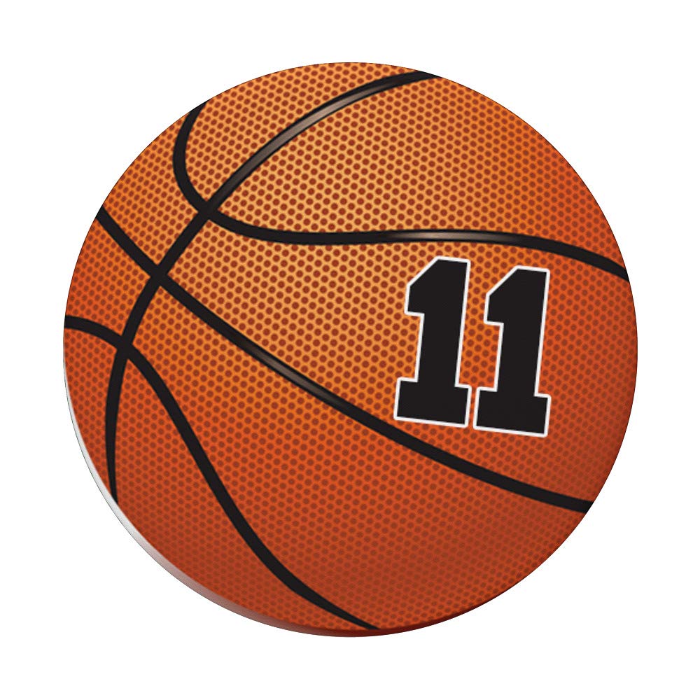Basketball Fan #11 Jersey No. 11 Basketball Pop Grips Gift - Swappable PopSocket PopGrip for Phones & Tablets - Perfect for Game Days & Everyday Use