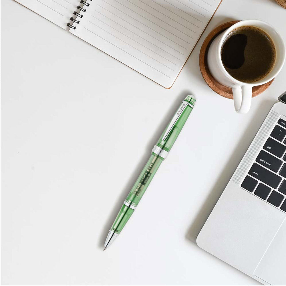 Cross Bailey Light Translucent Green Resin Rollerball Pen - Premium Writing Instrument for Office, School & Journaling - Smooth Ink Flow for Everyday Use