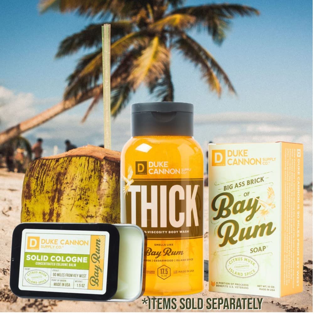 Duke Cannon Thick High Viscosity Body Wash for Men - Bay Rum Scented (3-Pack) | Long-Lasting Moisturizing Shower Gel for Dry Skin | Perfect for Gym, Travel & Daily Use